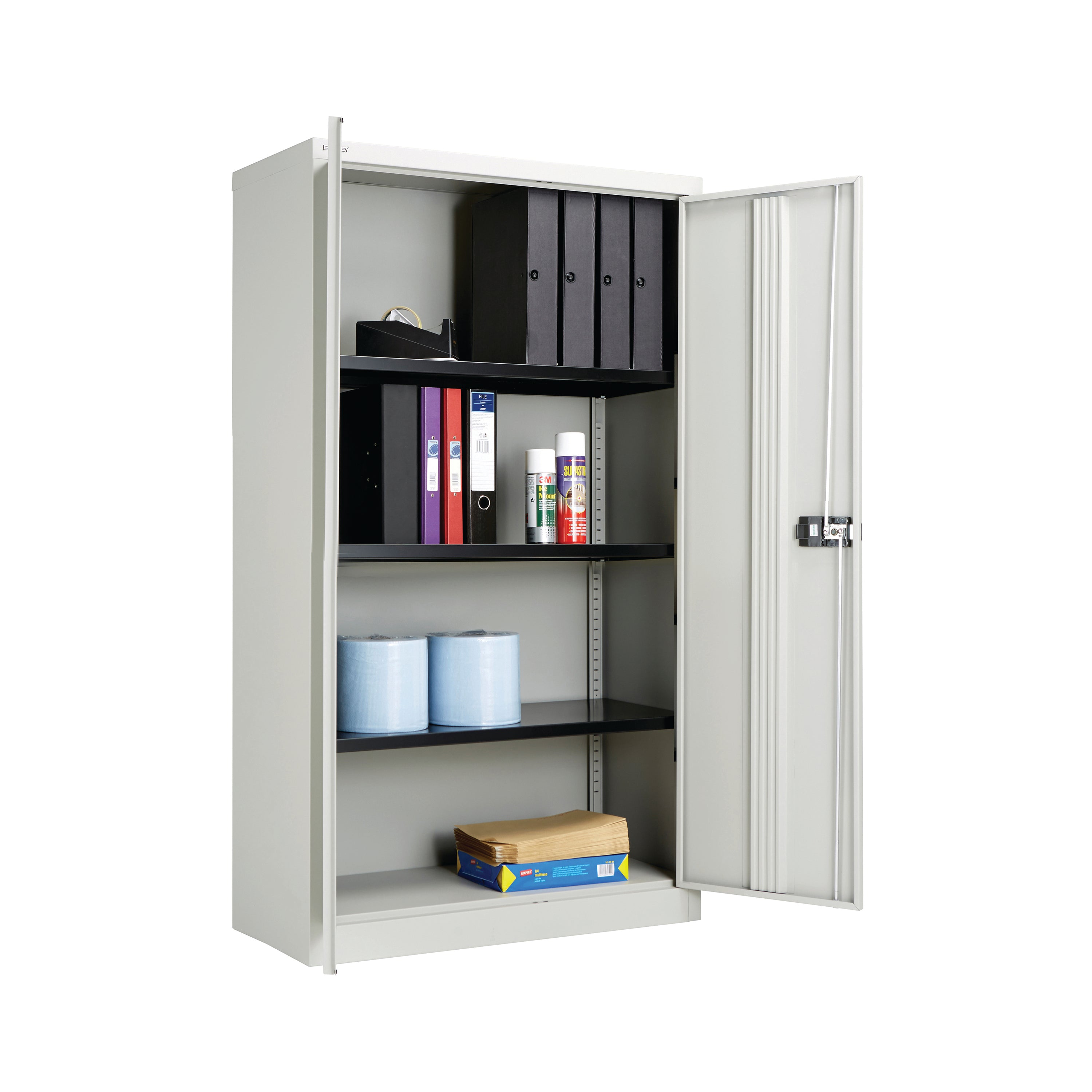Jemini 2 Door Storage Cupboard Metal 420x960x1810mm Grey KF08087