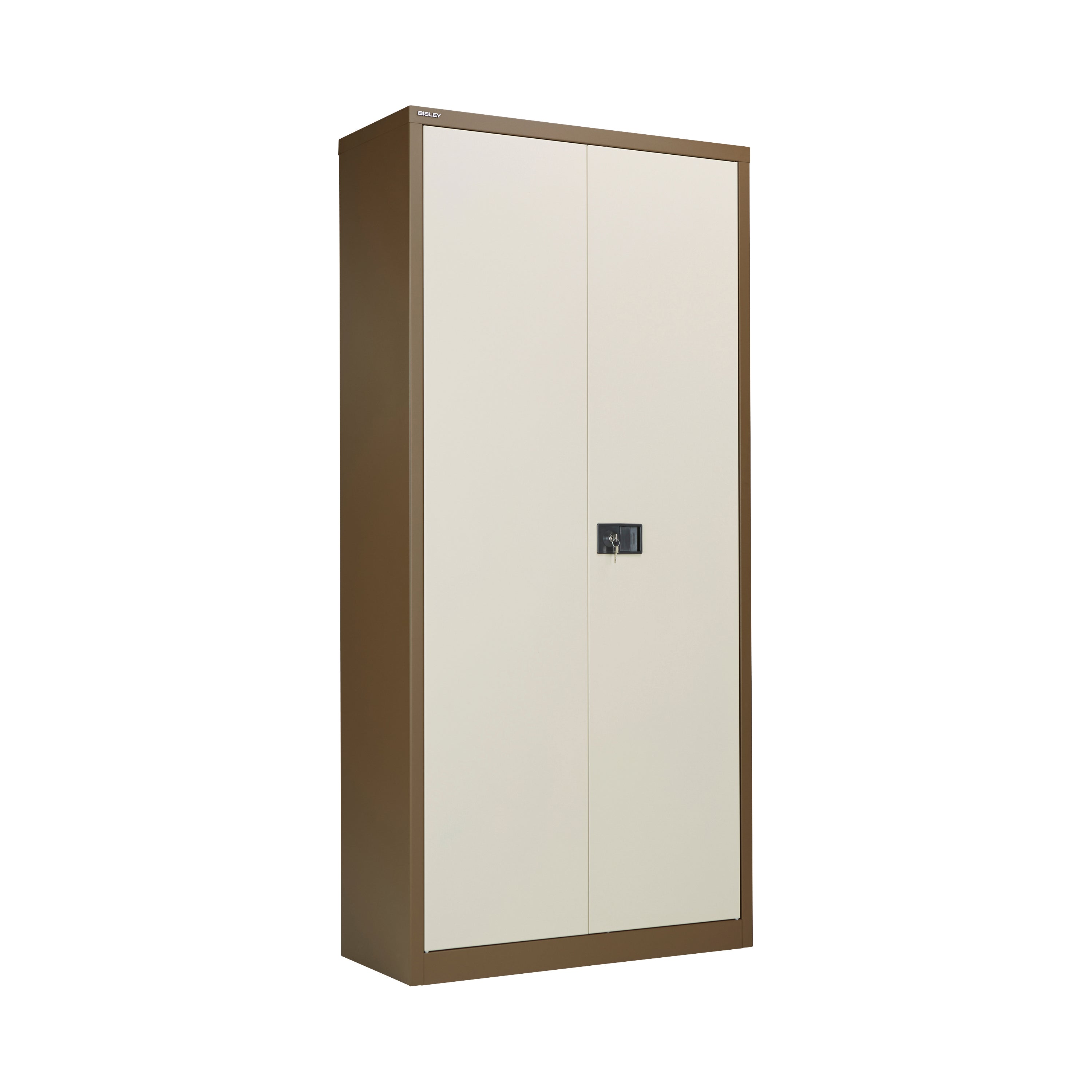 Jemini 2 Door Storage Cupboard Metal 950x420x1960mm Coffee/cream Kf08502