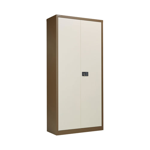 Jemini 2 Door Storage Cupboard Metal 950x420x1960mm Coffee/cream Kf08502