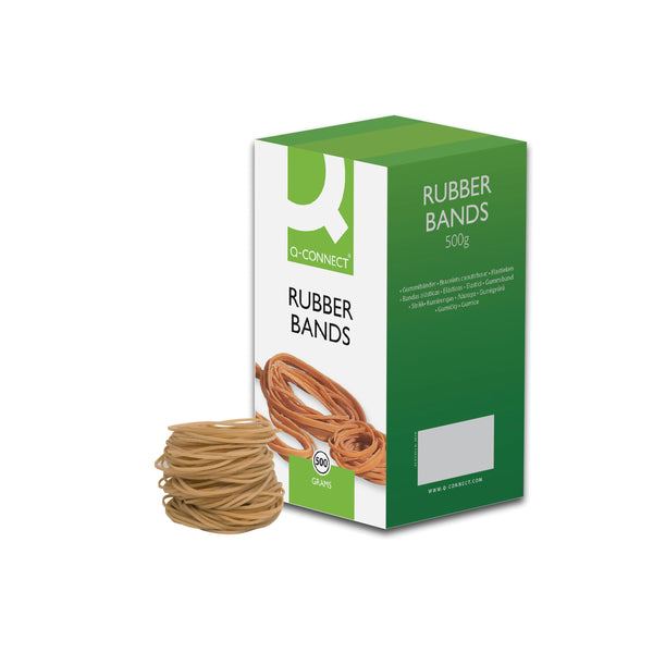Q-CONNECT Rubber Bands No.18 76.2 X 1.6mm 500g  (Pack of 1)