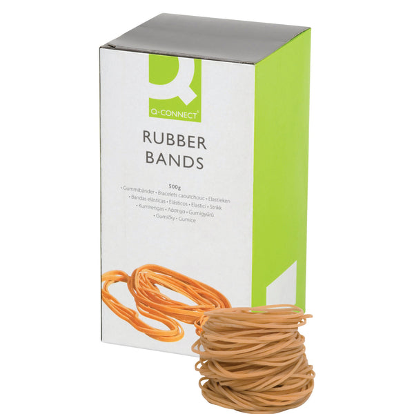 Q-CONNECT Rubber Bands No.24 152.4 X 1.6mm 500g  (Pack of 1)