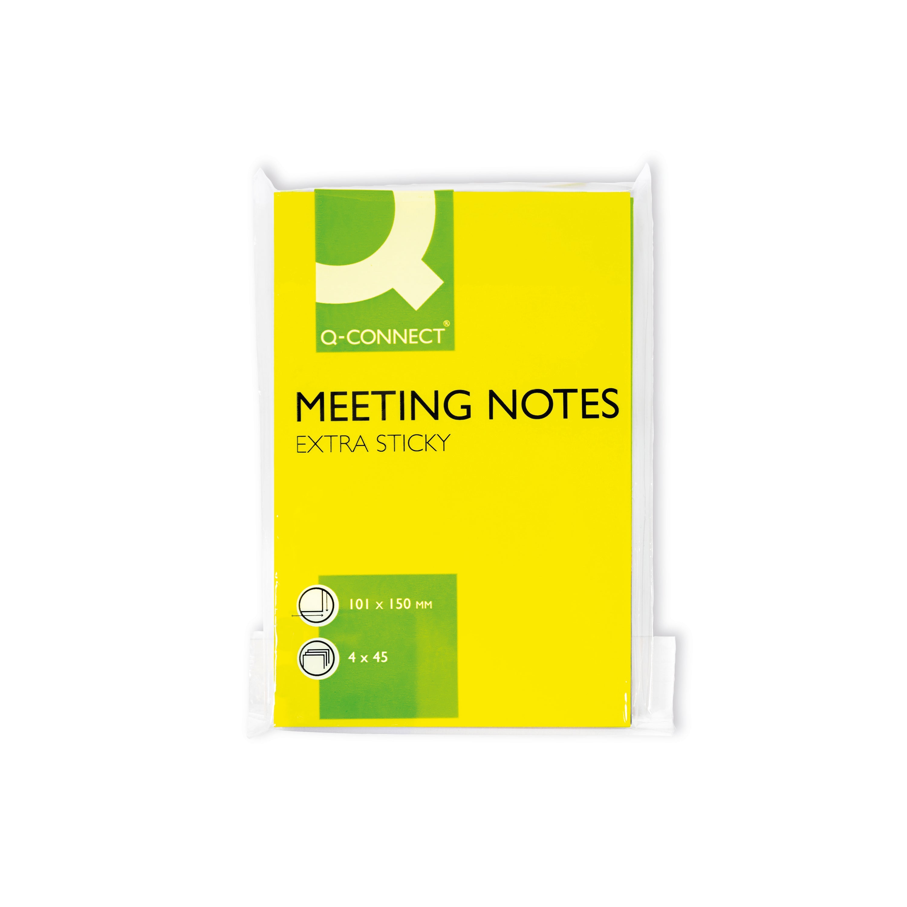 Q-connect Extra Sticky Meeting Pads 101x150mm Assorted  (Pack of 4)
