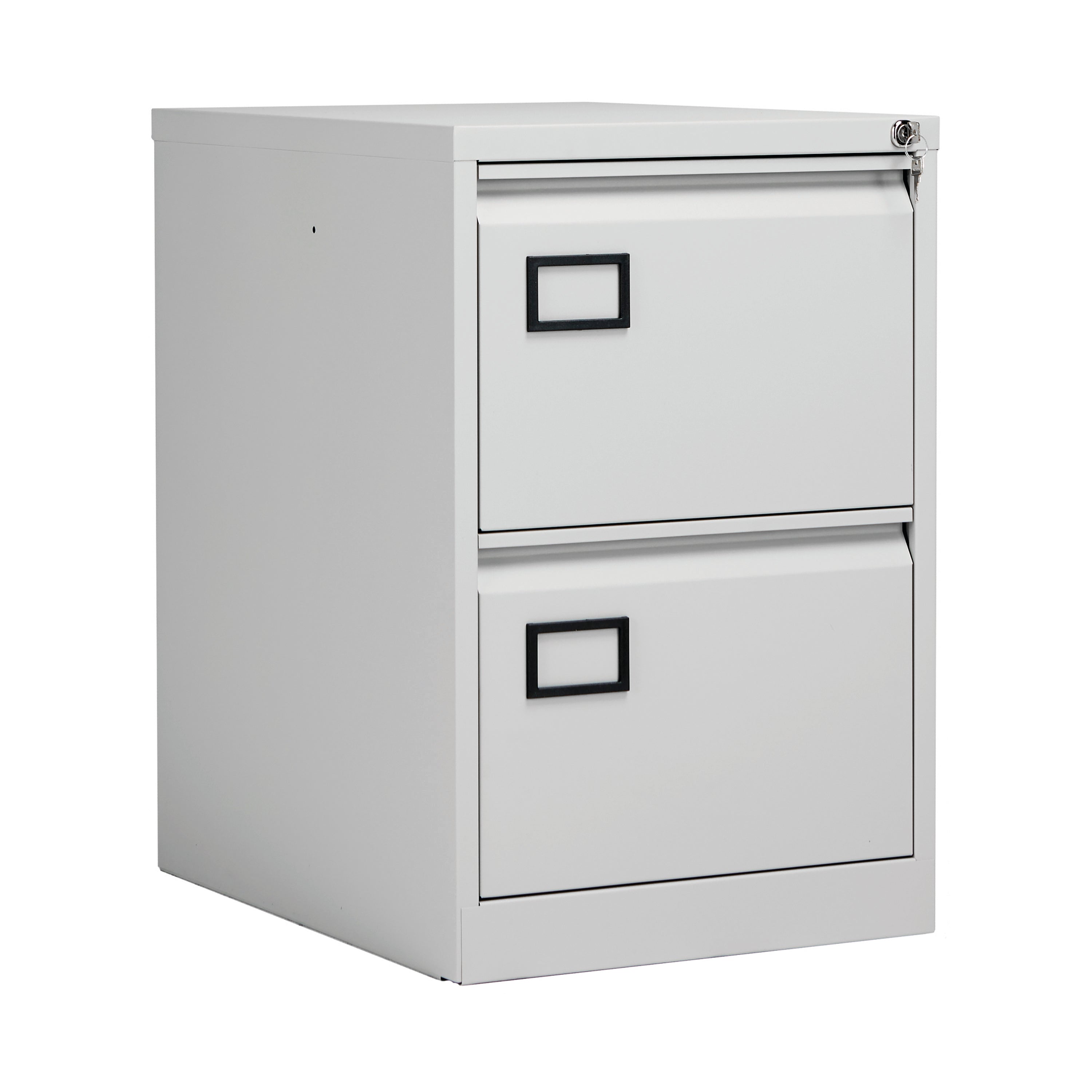 Jemini 2 Drawer Filing Cabinet Lockable 470x622x711mm Light Grey Kf20042