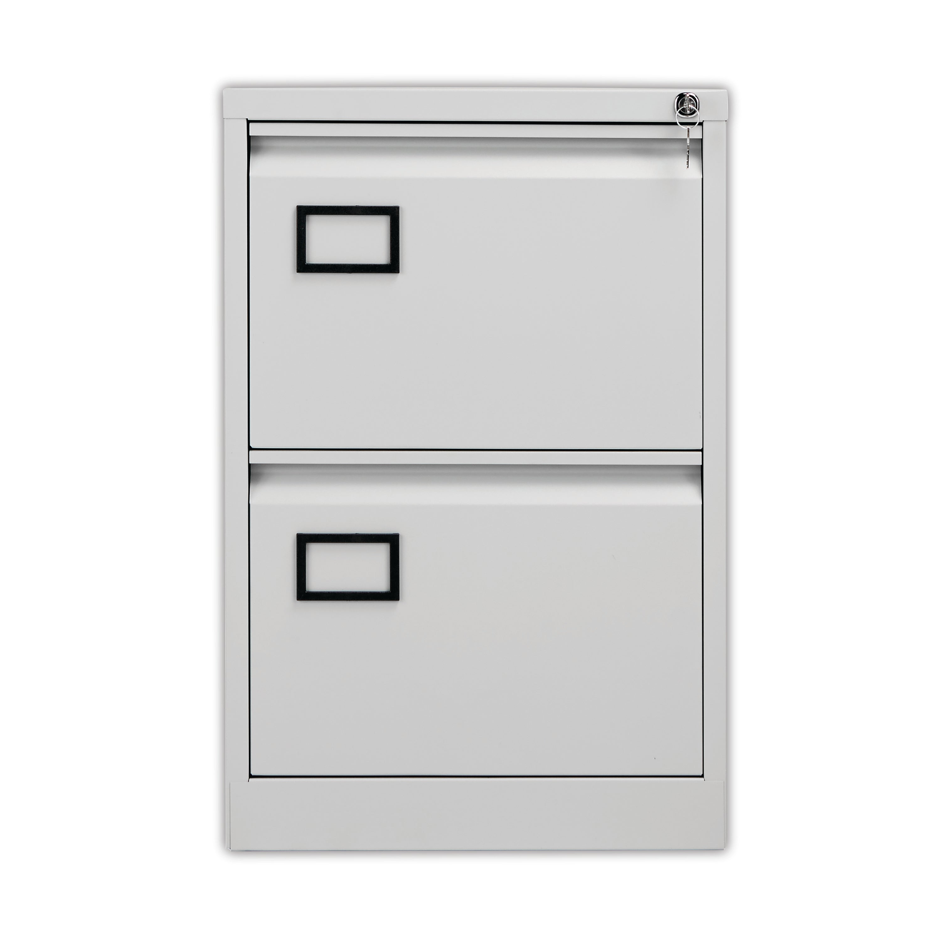 Jemini 2 Drawer Filing Cabinet Lockable 470x622x711mm Light Grey Kf20042