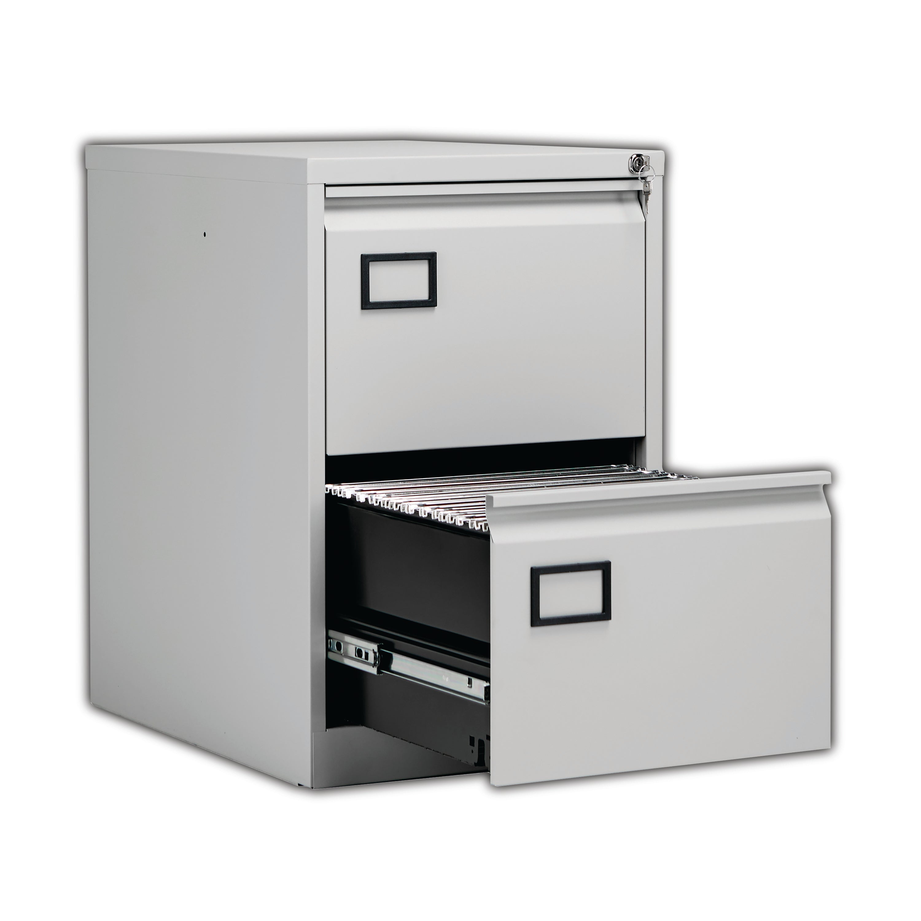 Jemini 2 Drawer Filing Cabinet Lockable 470x622x711mm Light Grey Kf20042