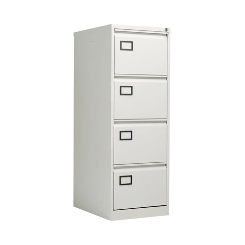 Jemini 4 Drawer Filing Cabinet Lockable 470x622x1321mm Light Grey Kf20044