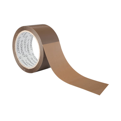 Q-Connect Polypropylene Packaging Tape 50mmx66m Brown (Pack of 6) KF27010 - [CLEARANCE]