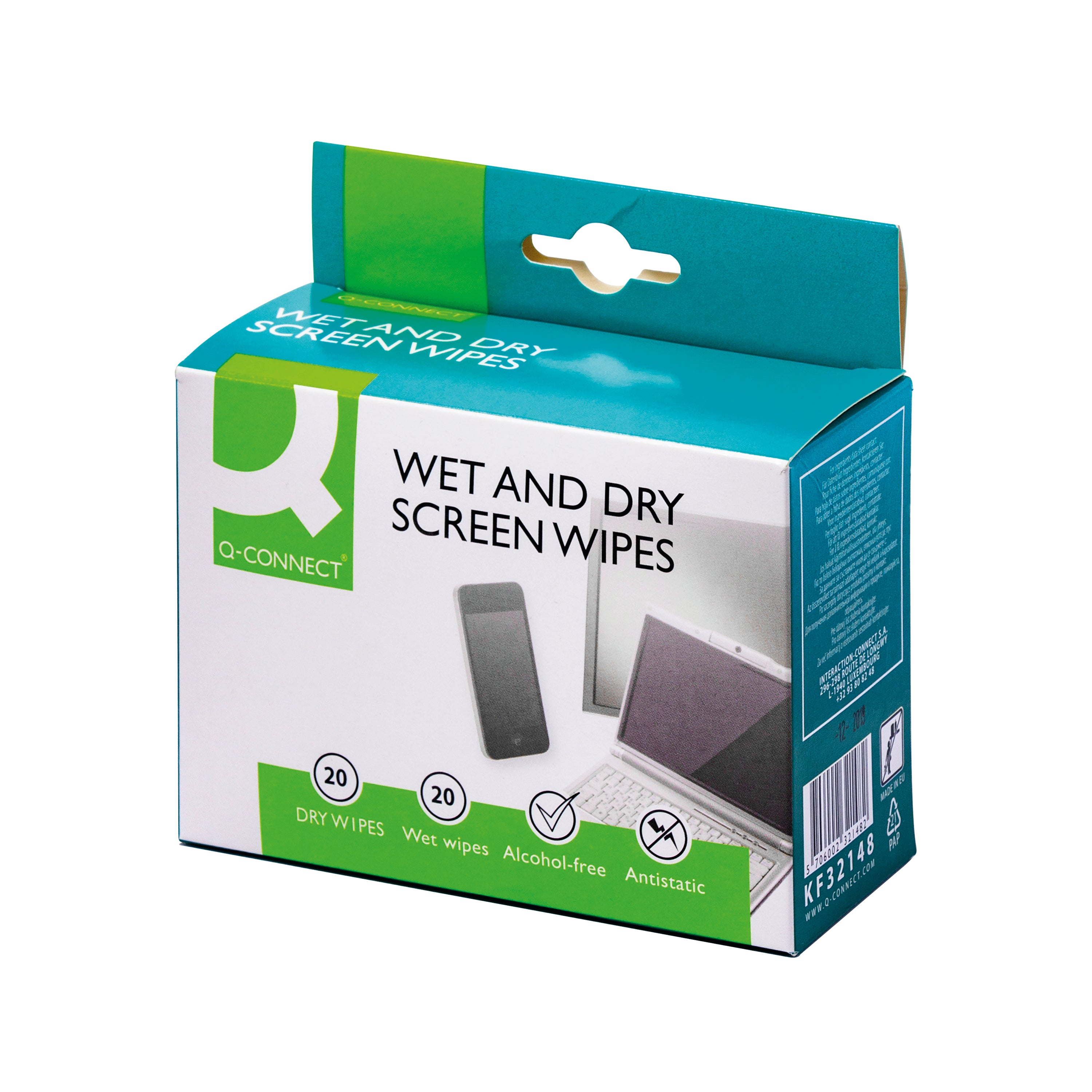 Q-Connect Wet and Dry Wipes (Pack of 20) KF32148
