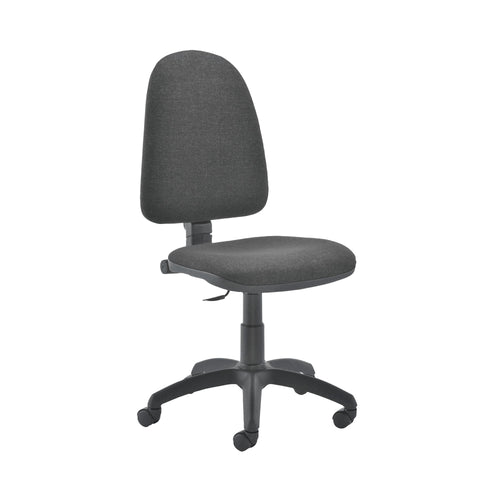 Jemini High Back Operator Chair 600x600x1000-1130mm Charcoal Kf50172