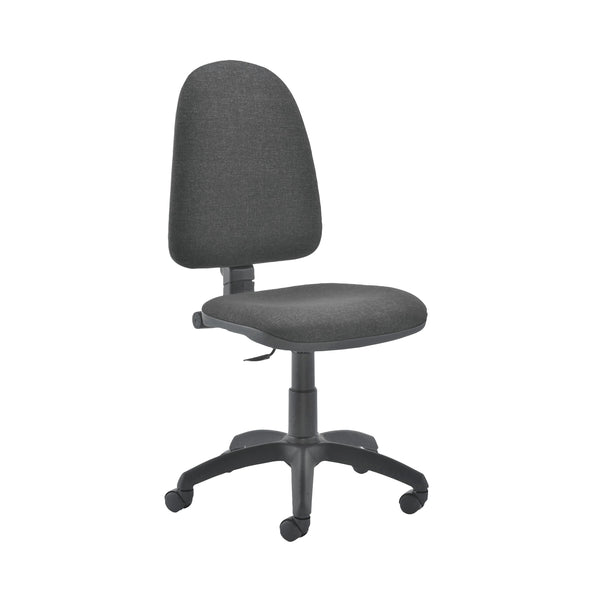 Jemini High Back Operator Chair 600x600x1000-1130mm Charcoal Kf50172