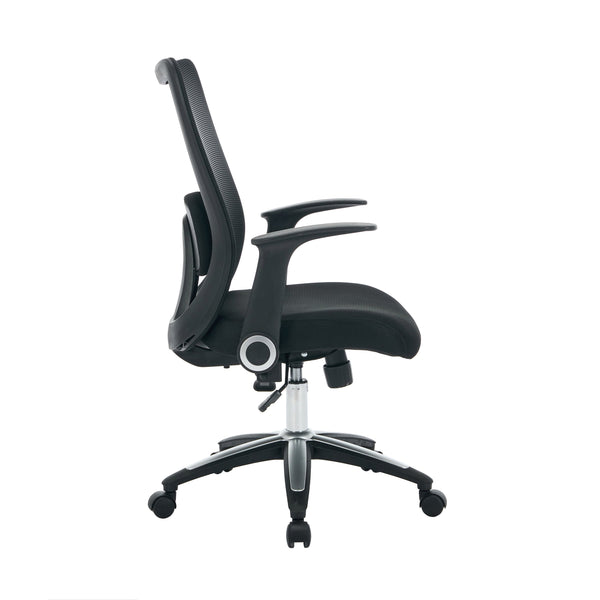 Jemini Zumo Mesh Back Chair With Folding Arms Black/black Kf70318