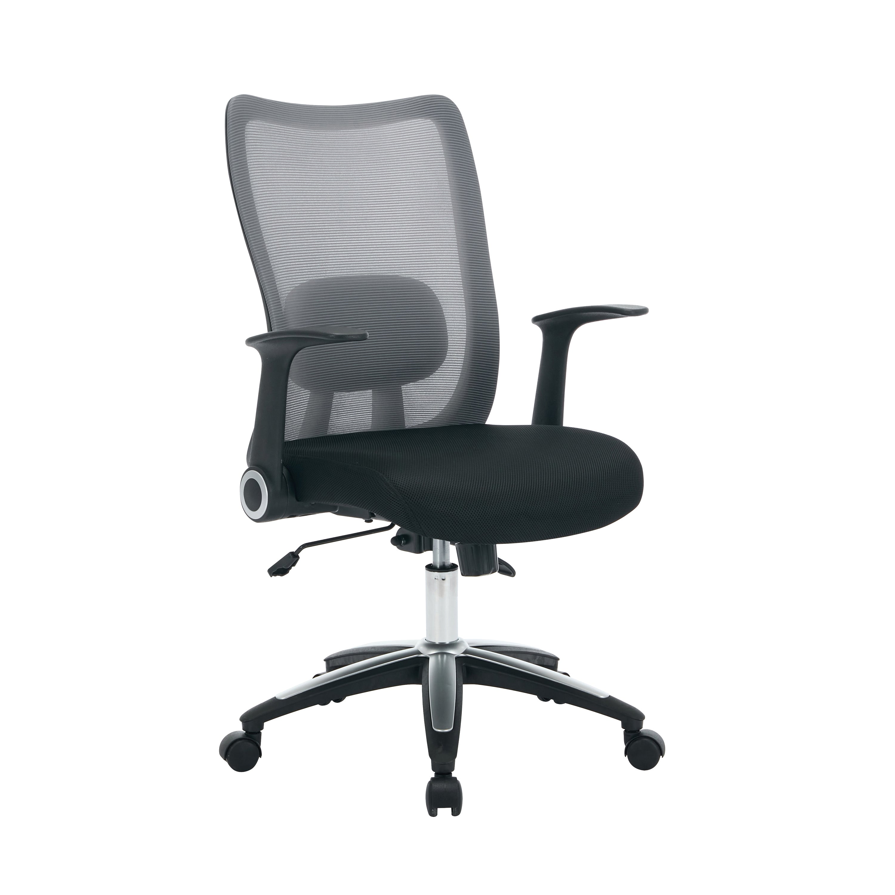 Jemini Zumo Mesh Back Chair With Folding Arms Black/grey Kf70319