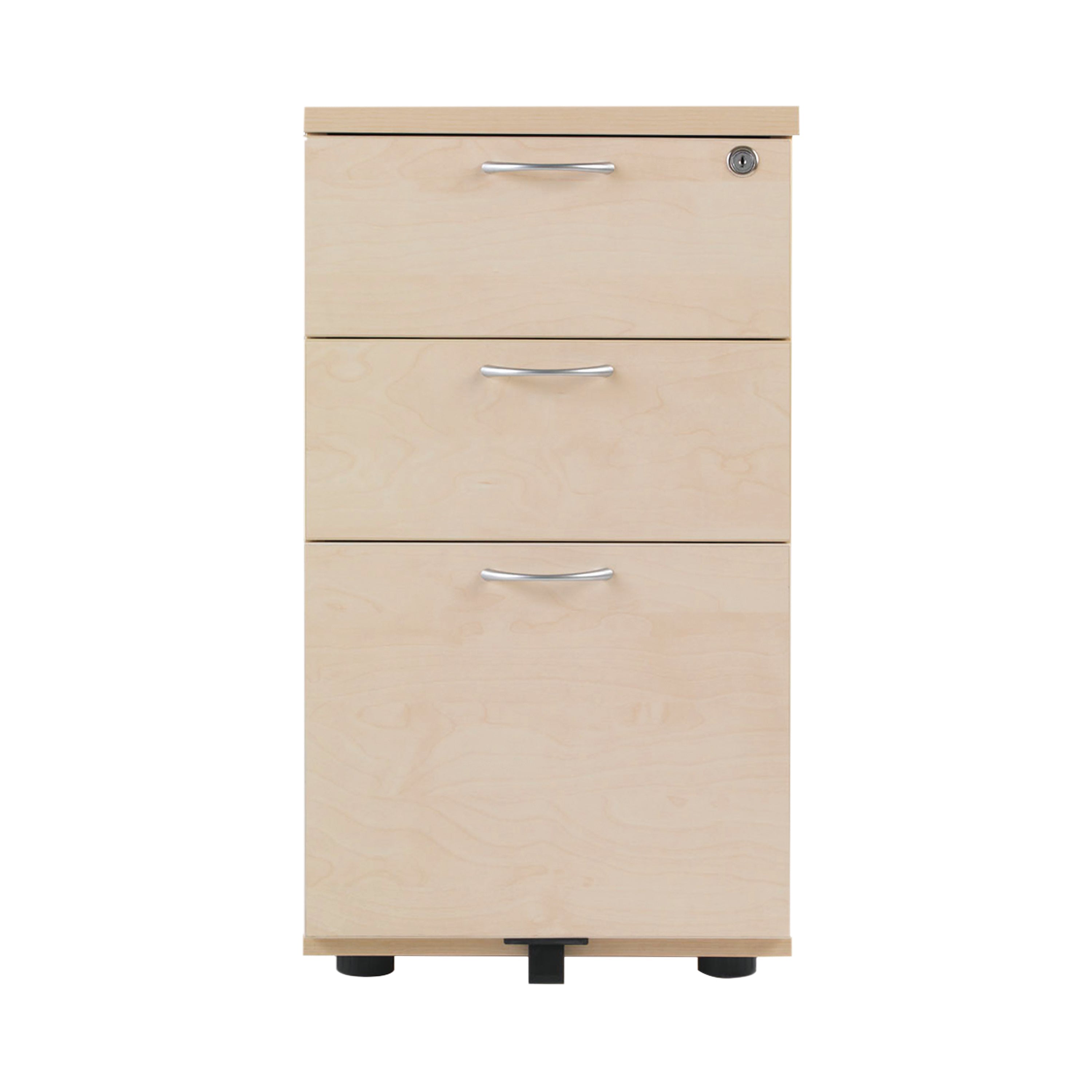 Jemini 3 Drawer Desk High Pedestal 404x800x730mm Maple Kf72074