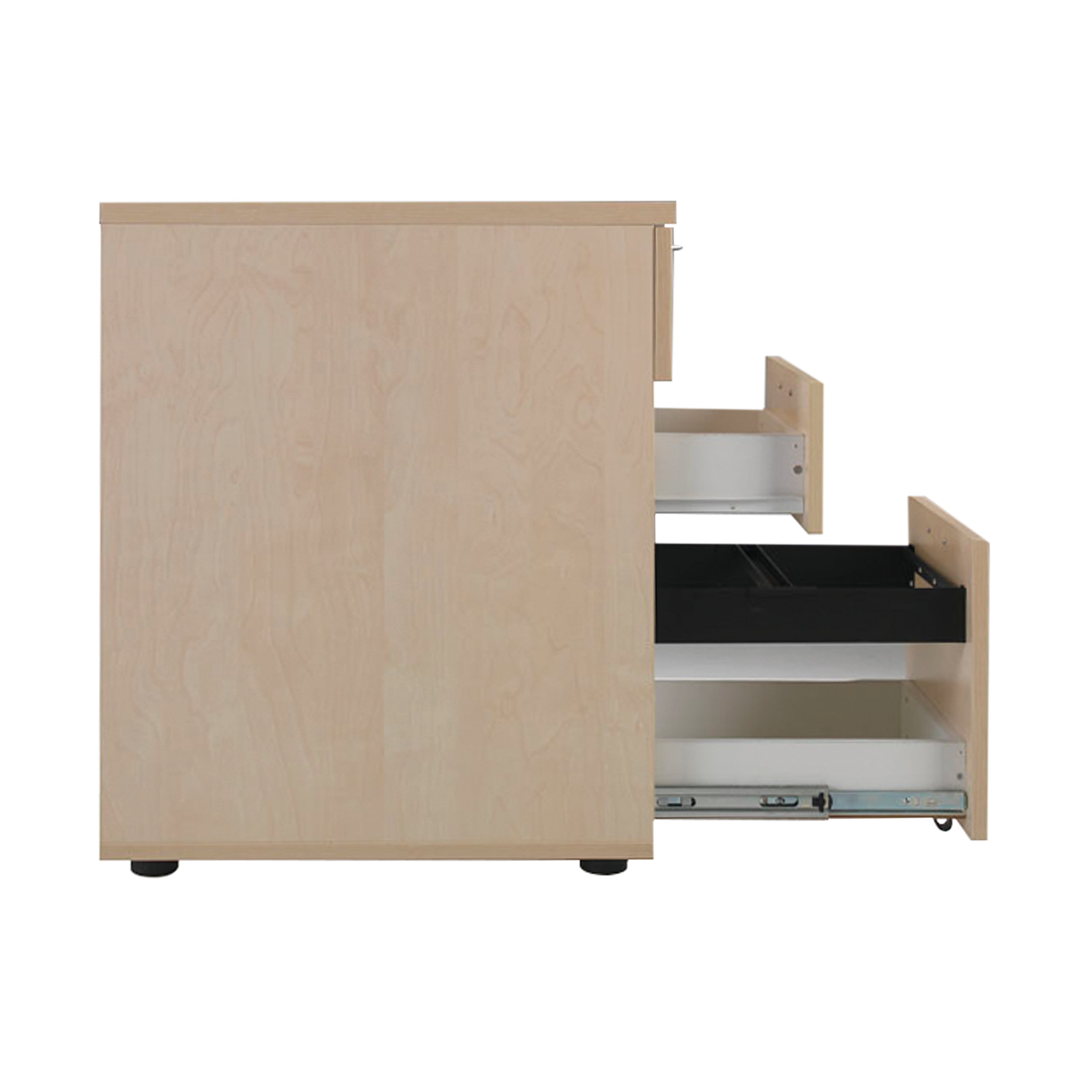 Jemini 3 Drawer Desk High Pedestal 404x800x730mm Maple Kf72074