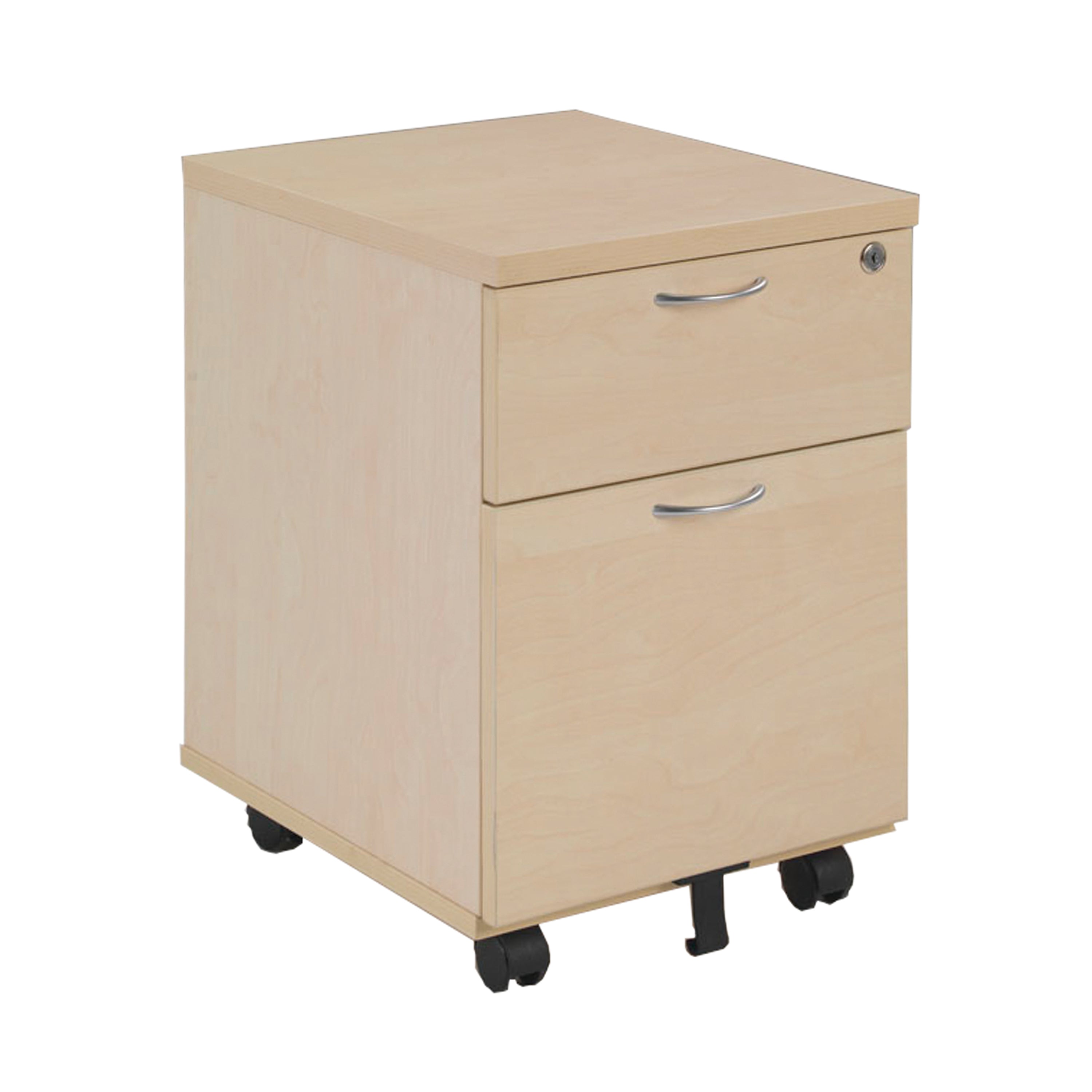 Jemini 2 Drawer Mobile Pedestal 404x500x595mm Maple Kf72083
