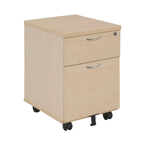 Jemini 2 Drawer Mobile Pedestal 404x500x595mm Maple Kf72083