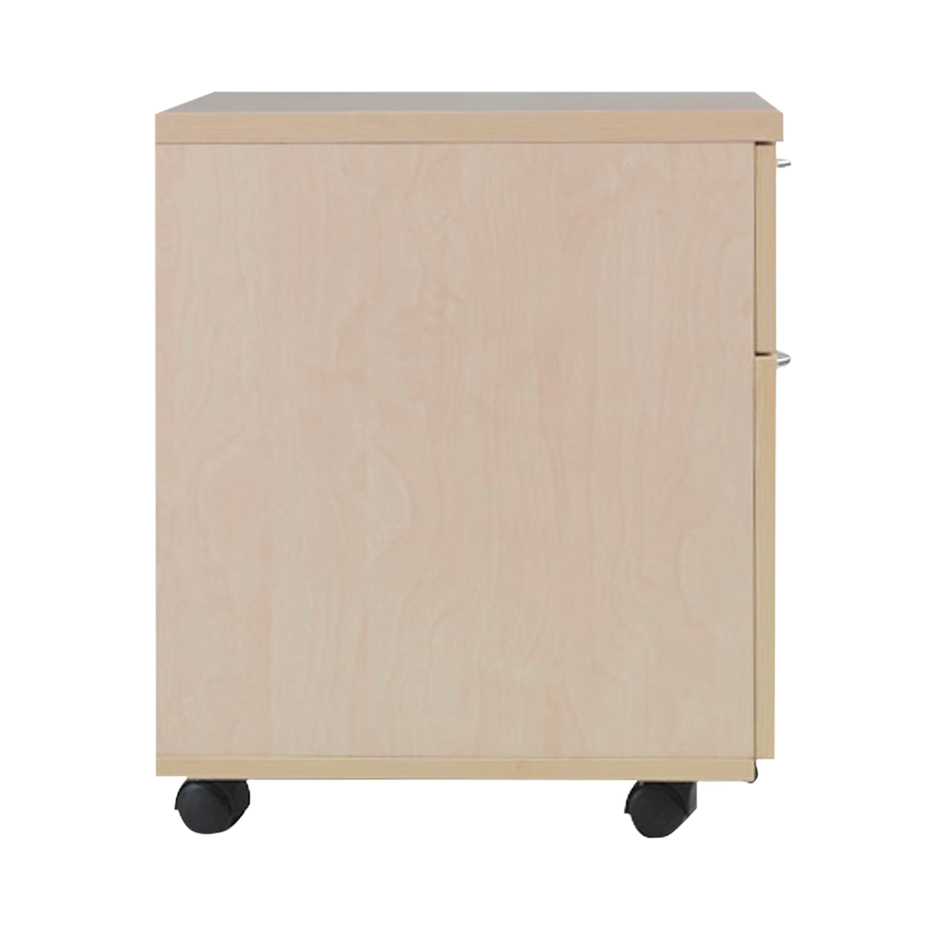 Jemini 2 Drawer Mobile Pedestal 404x500x595mm Maple Kf72083