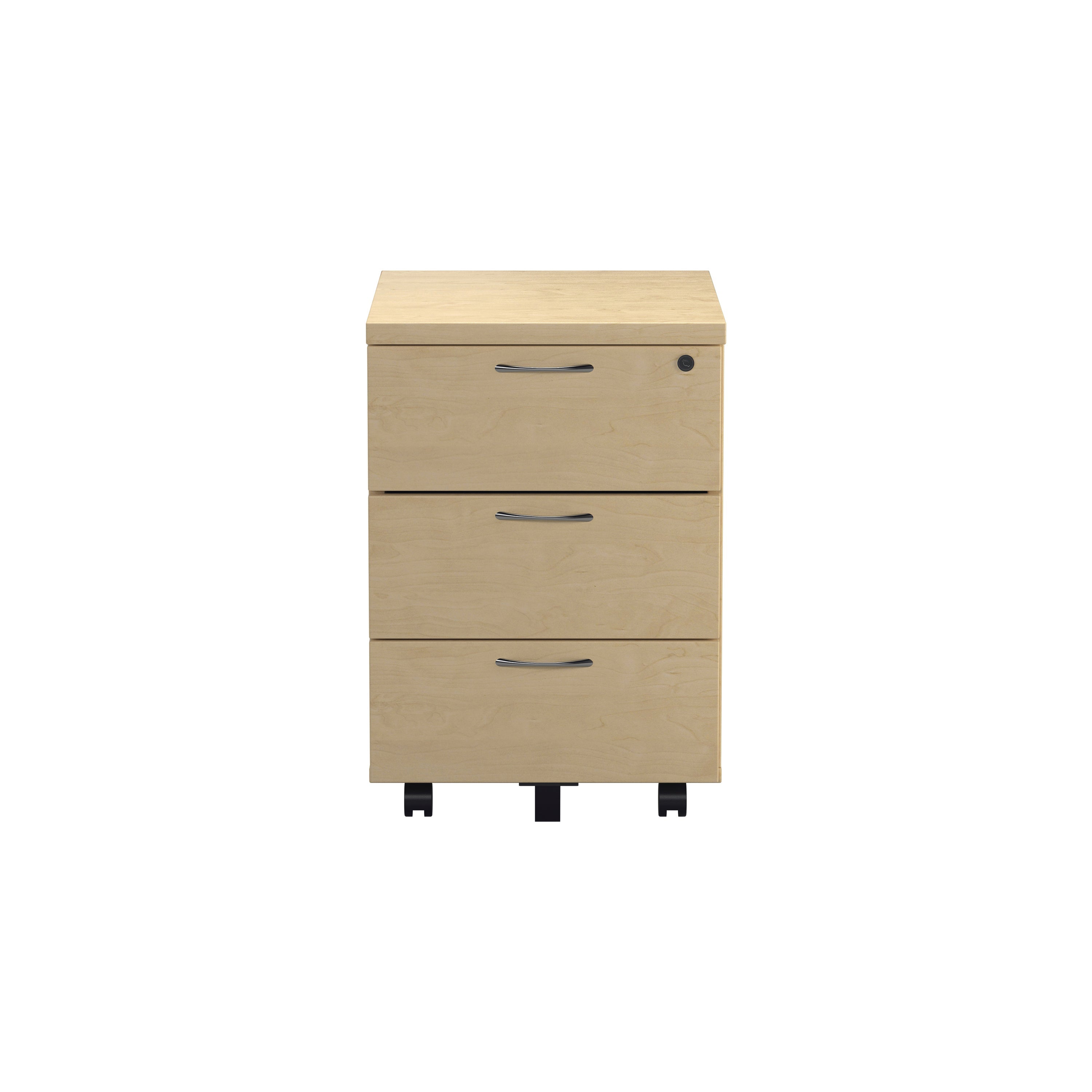 Jemini 3 Drawer Mobile Pedestal 400x500x595mm Maple Kf72086