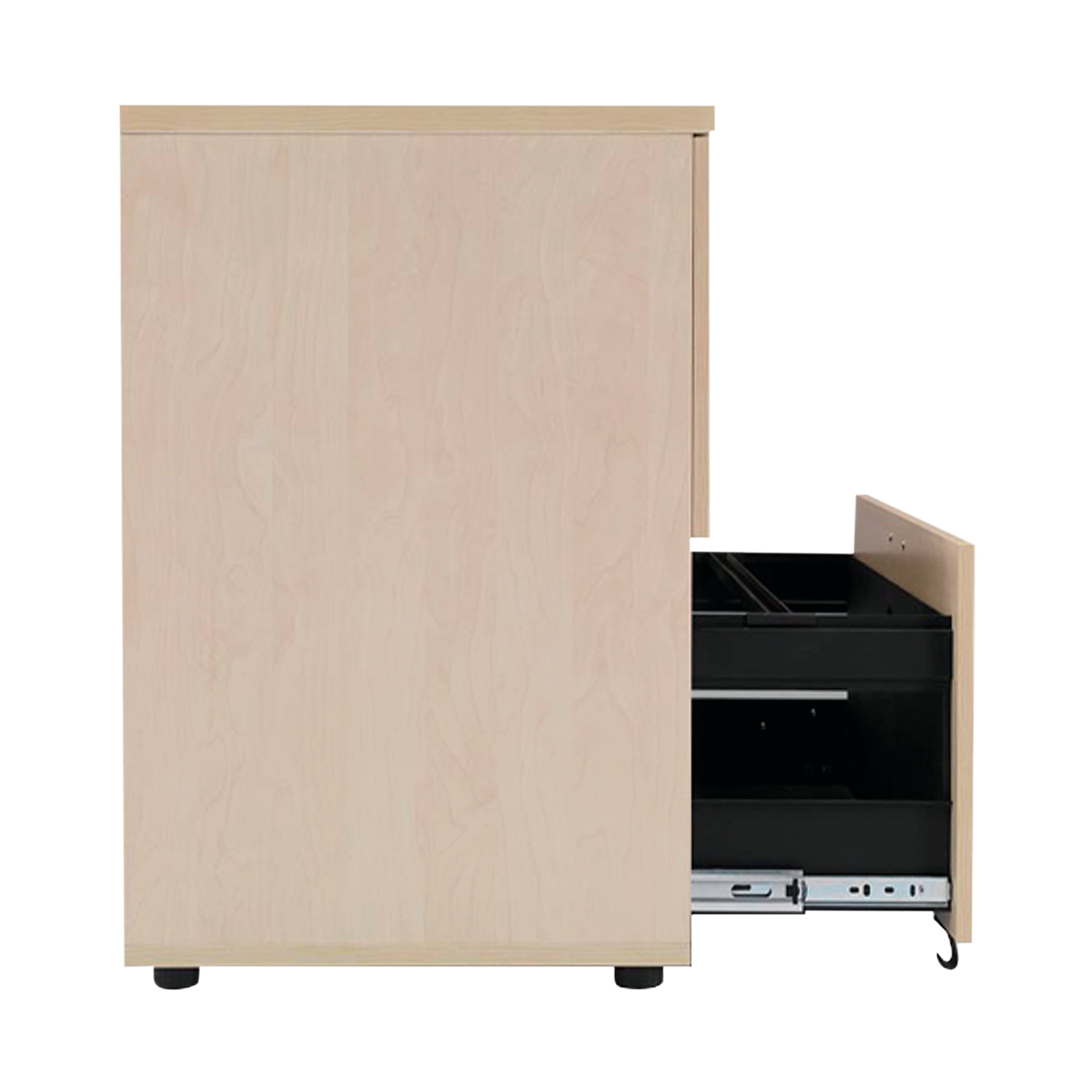 Jemini 2 Drawer Desk Side Filing Cabinet 800x600x730mm Maple Kf72418