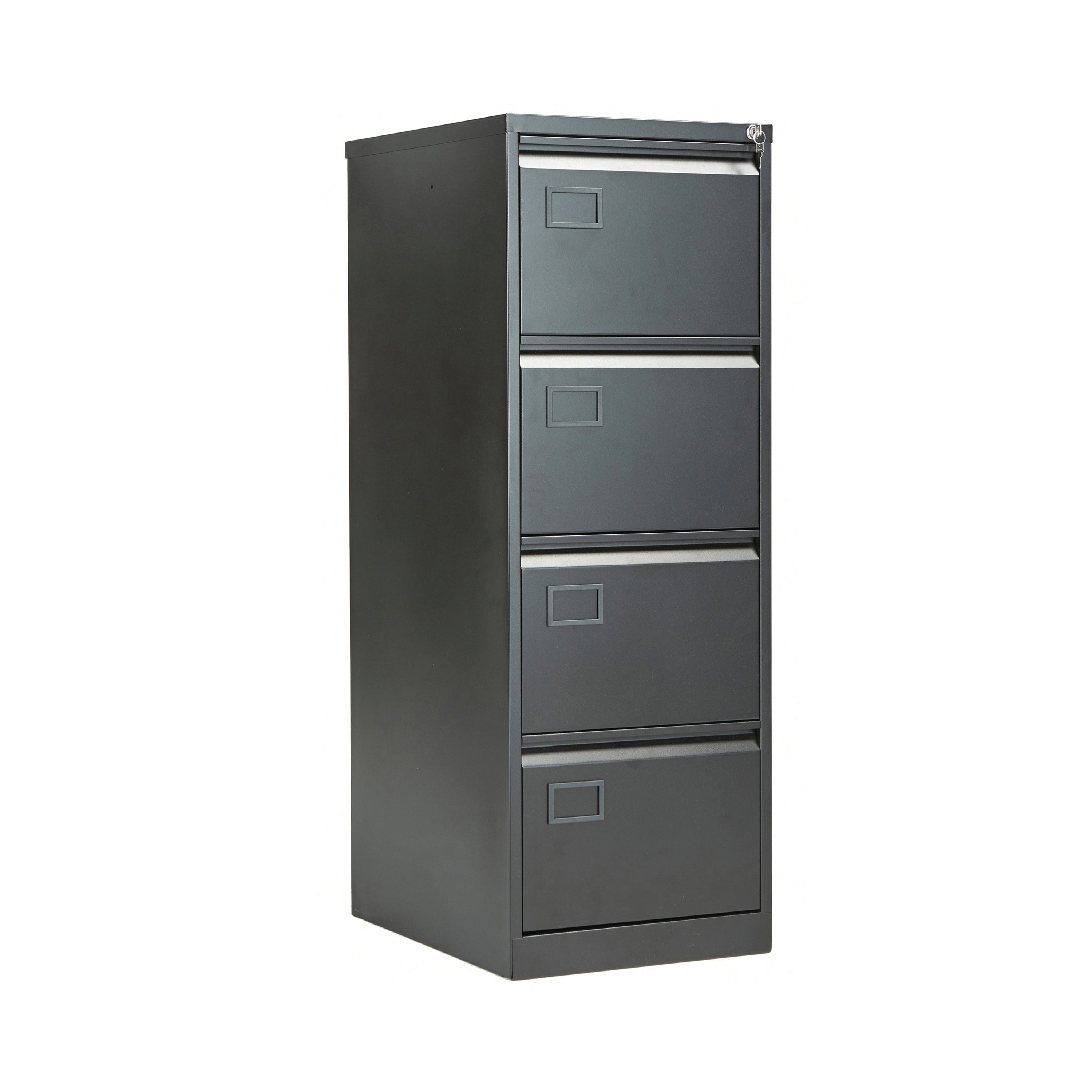 Jemini 4 Drawer Filing Cabinet Lockable 470x622x1321mm Black Kf72587