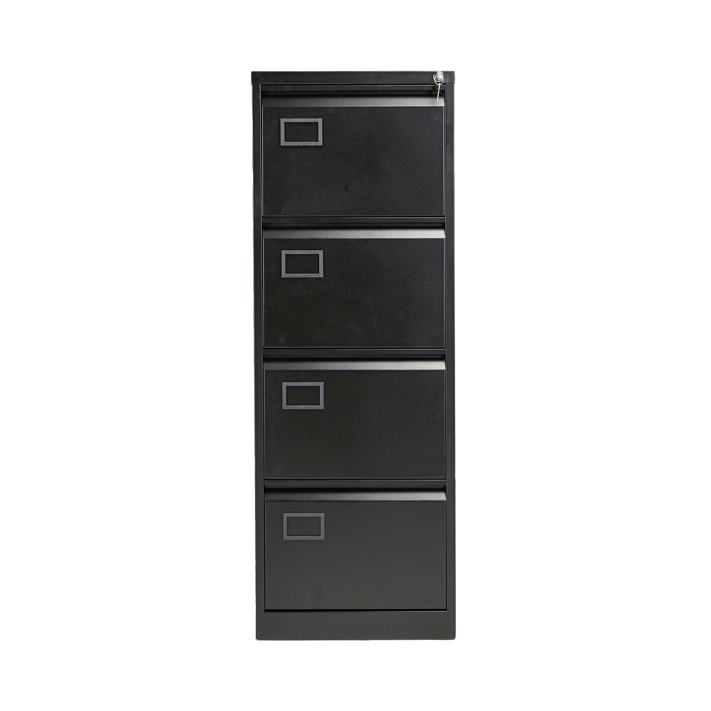 Jemini 4 Drawer Filing Cabinet Lockable 470x622x1321mm Black Kf72587
