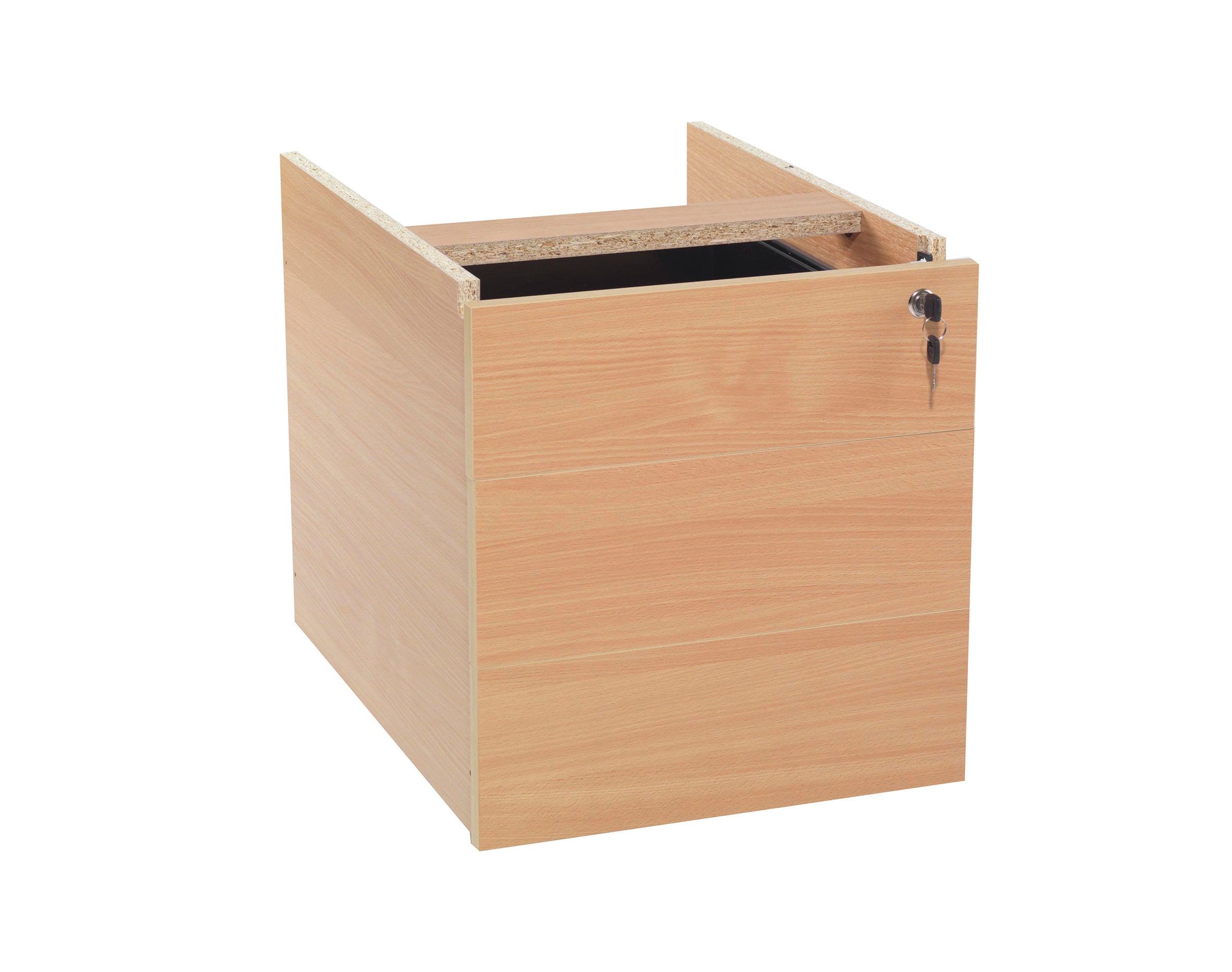 Jemini 3 Drawer Fixed Pedestal 400x550x450mm Beech Kf73506