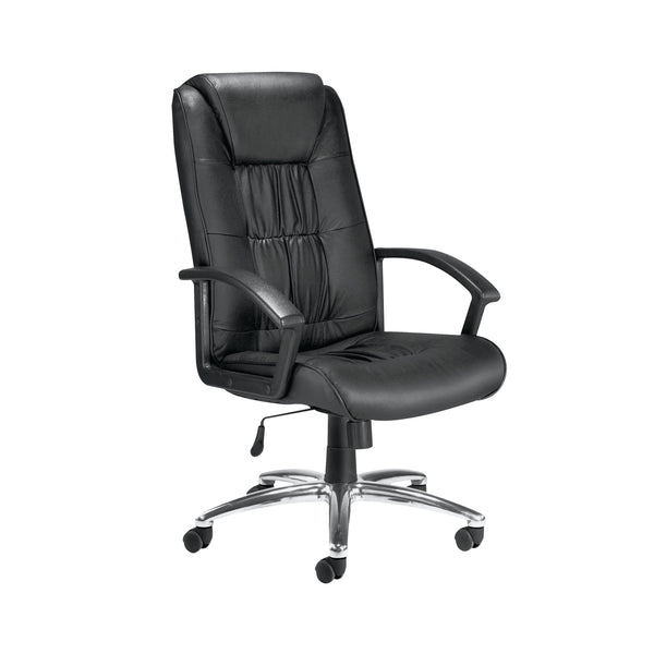 Jemini Tiber High Back Executive Chair 640x750x1105-1205mm Leather Black Kf74003