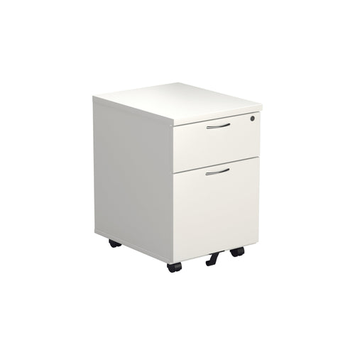 Jemini 2 Drawer Mobile Pedestal 404x500x595mm White Kf74147