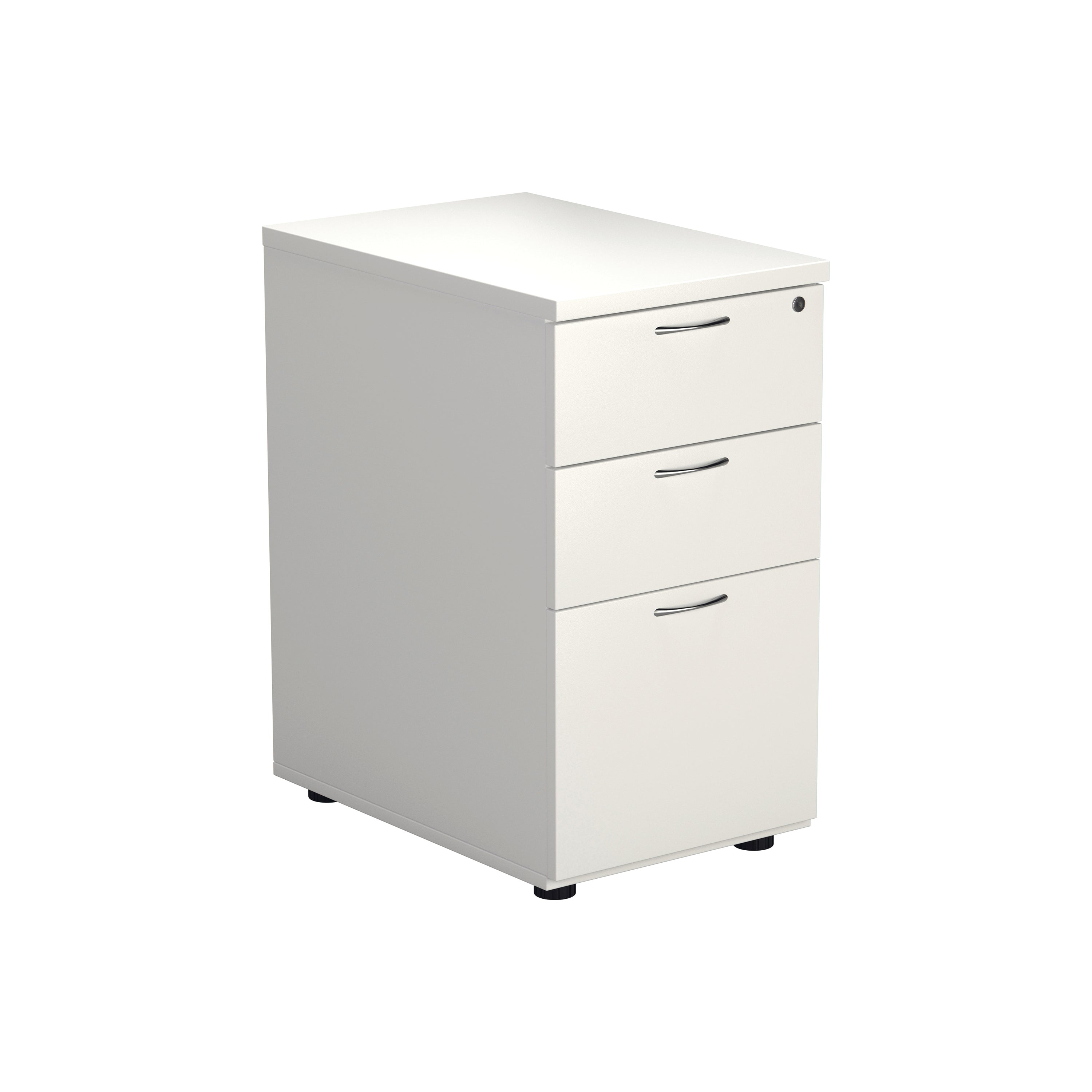 Jemini 3 Drawer Desk High Pedestal 404x600x730mm White Kf74149