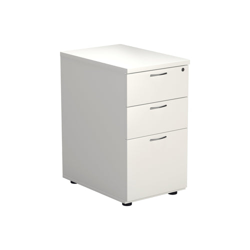 Jemini 3 Drawer Desk High Pedestal 404x600x730mm White Kf74149