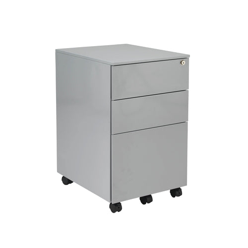 Jemini 3 Drawer Mobile Pedestal Steel 380x470x615mm Silver Kf74155