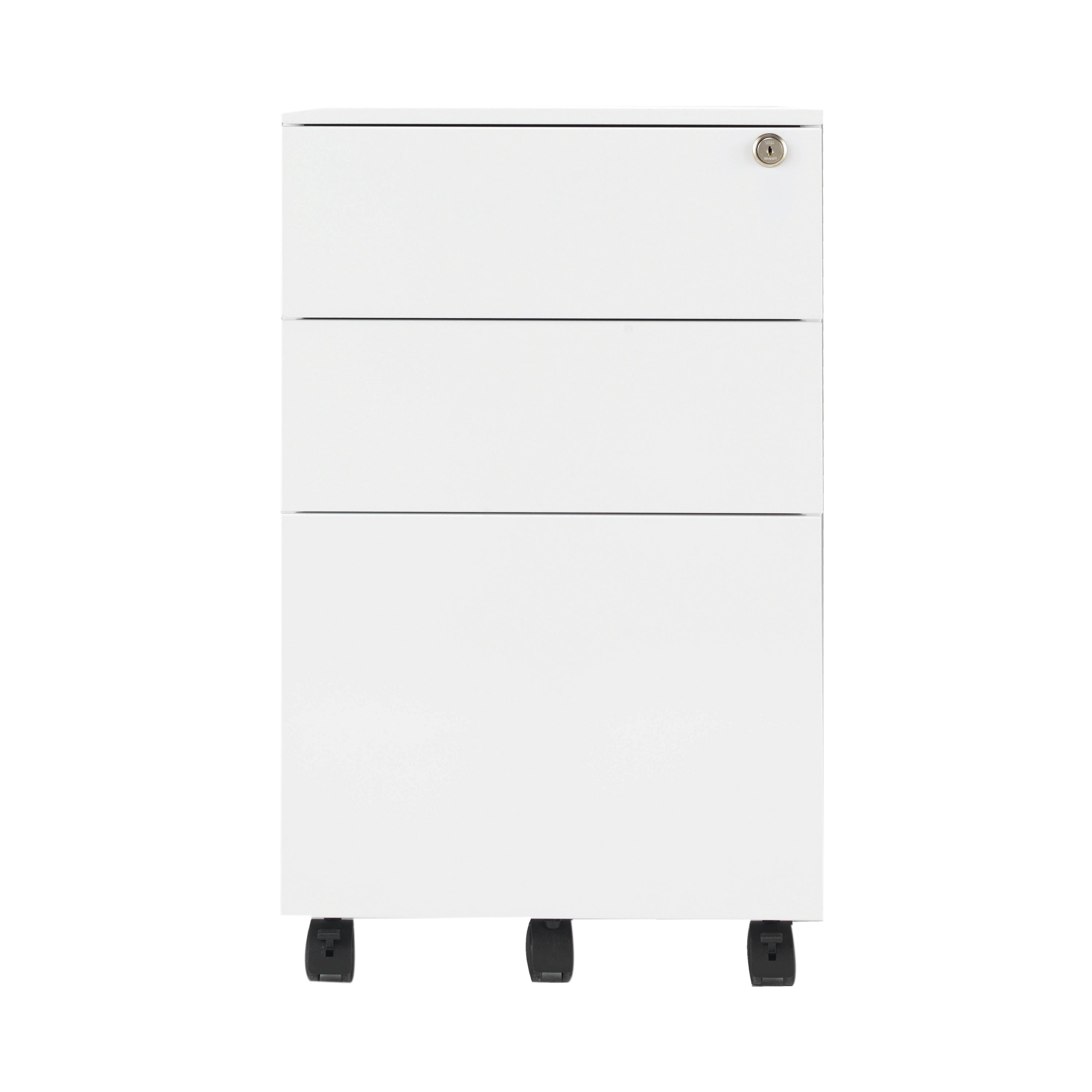 Jemini 3 Drawer Mobile Pedestal Steel 380x470x615mm White Kf74156