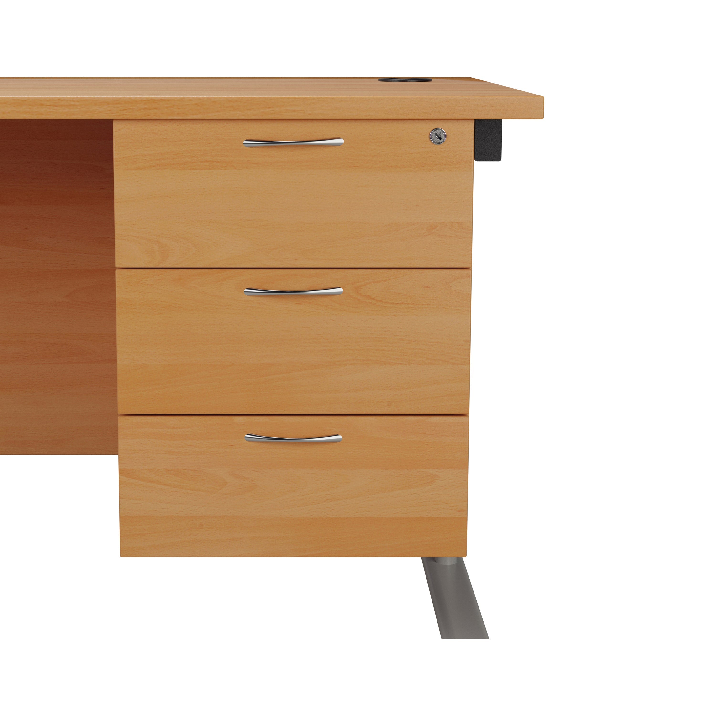 Jemini 3 Drawer Fixed Pedestal 400x655x495mm Beech Kf74417
