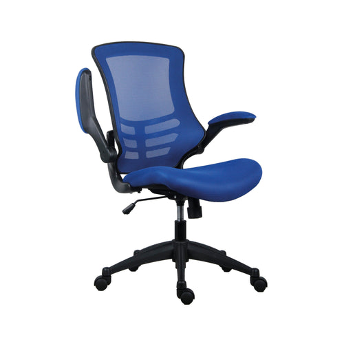 Jemini Jaya Mesh Back Chair With Folding Arms 680x670x1070mm Blue Kf77785