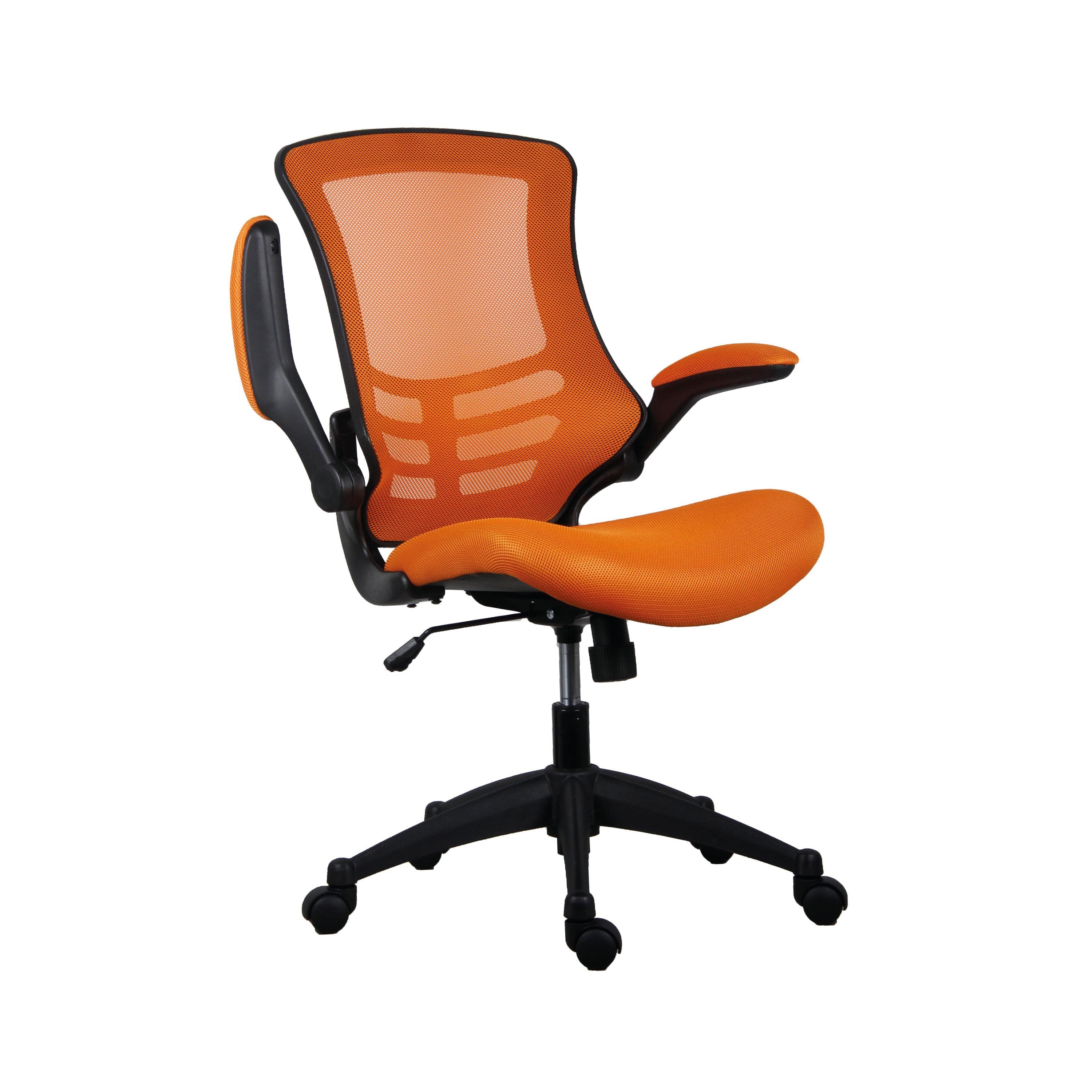 Jemini Jaya Mesh Back Chair With Folding Arms 680x670x1070mm Orange Kf77787