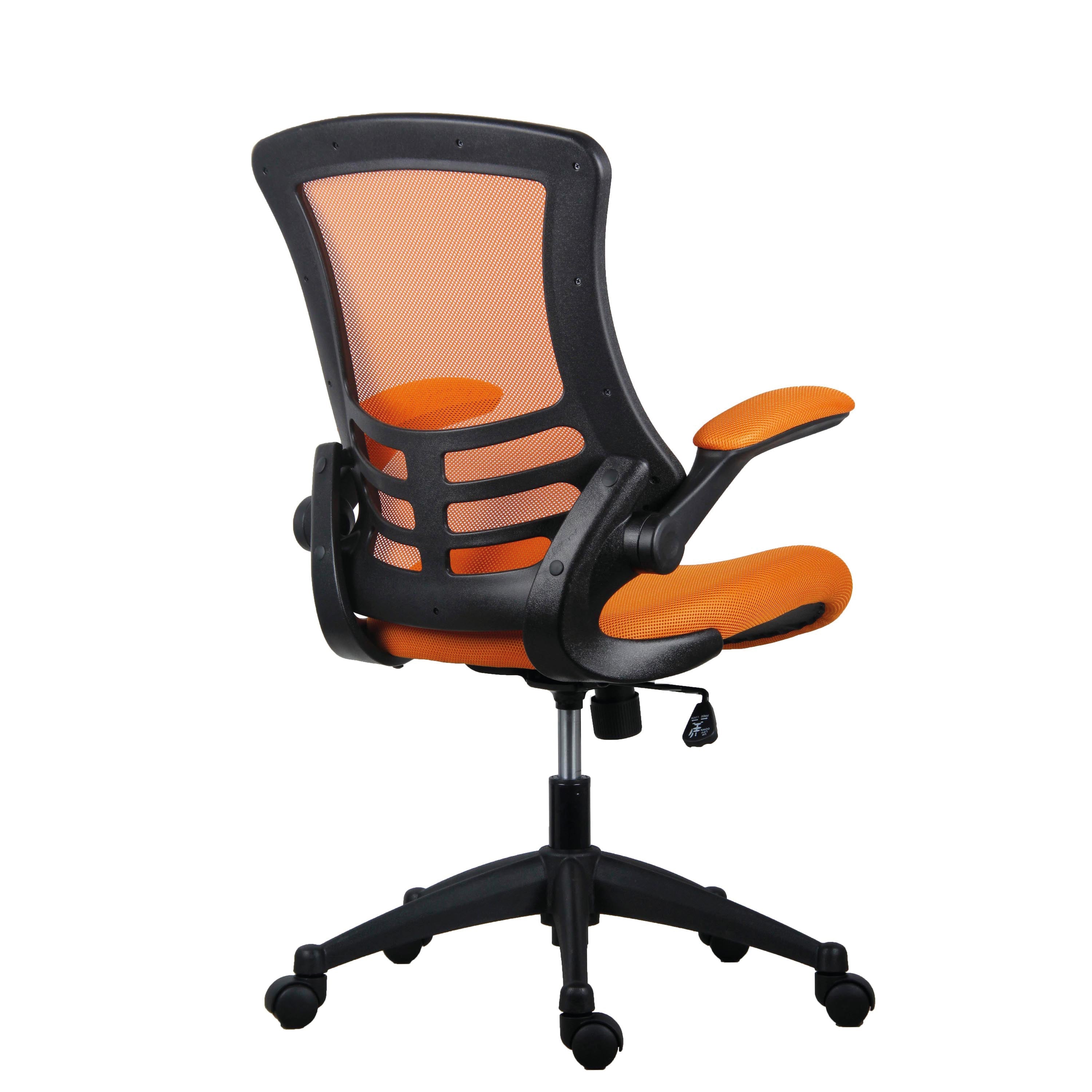Jemini Jaya Mesh Back Chair With Folding Arms 680x670x1070mm Orange Kf77787