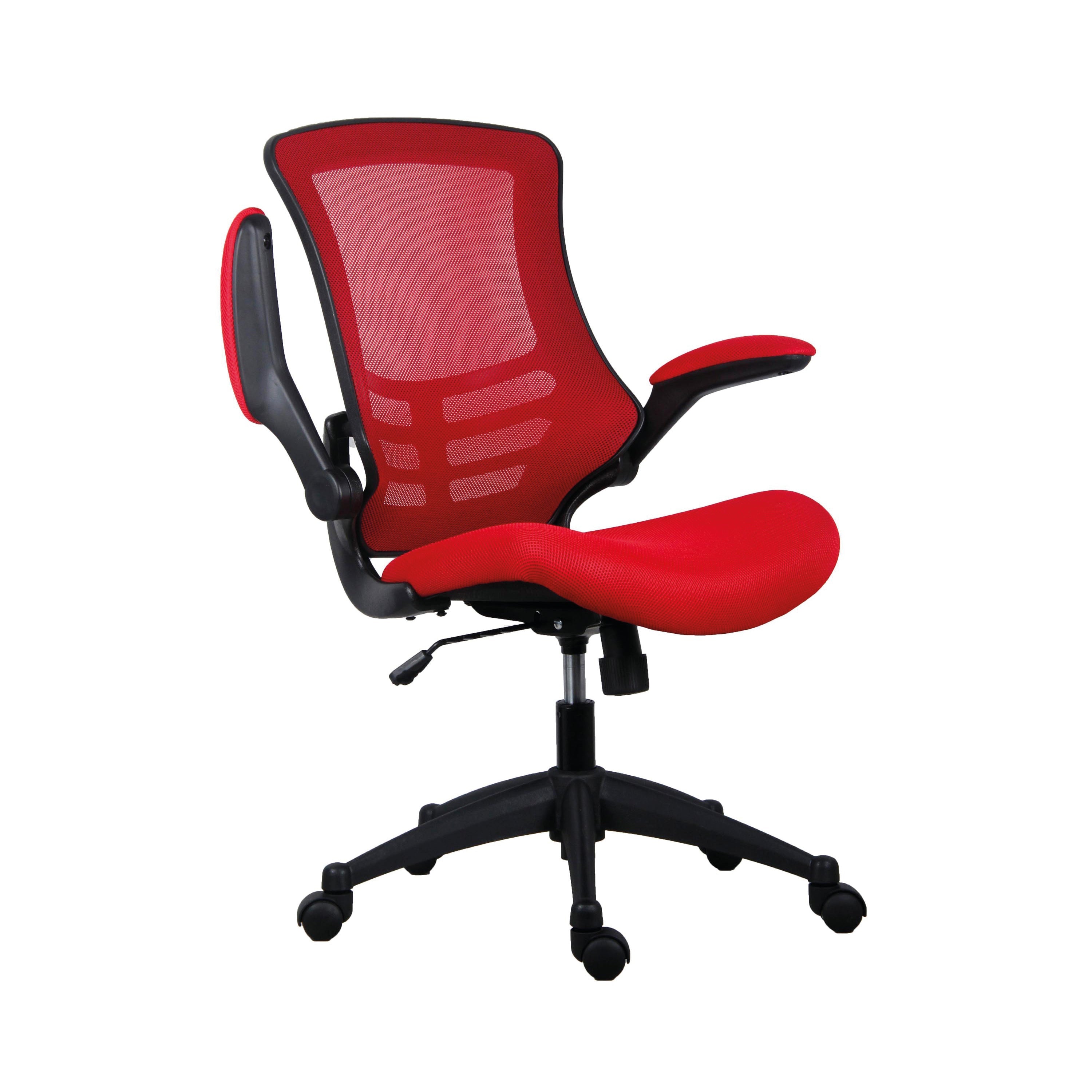 Jemini Jaya Mesh Back Chair With Folding Arms 680x670x1070mm Red Kf77788
