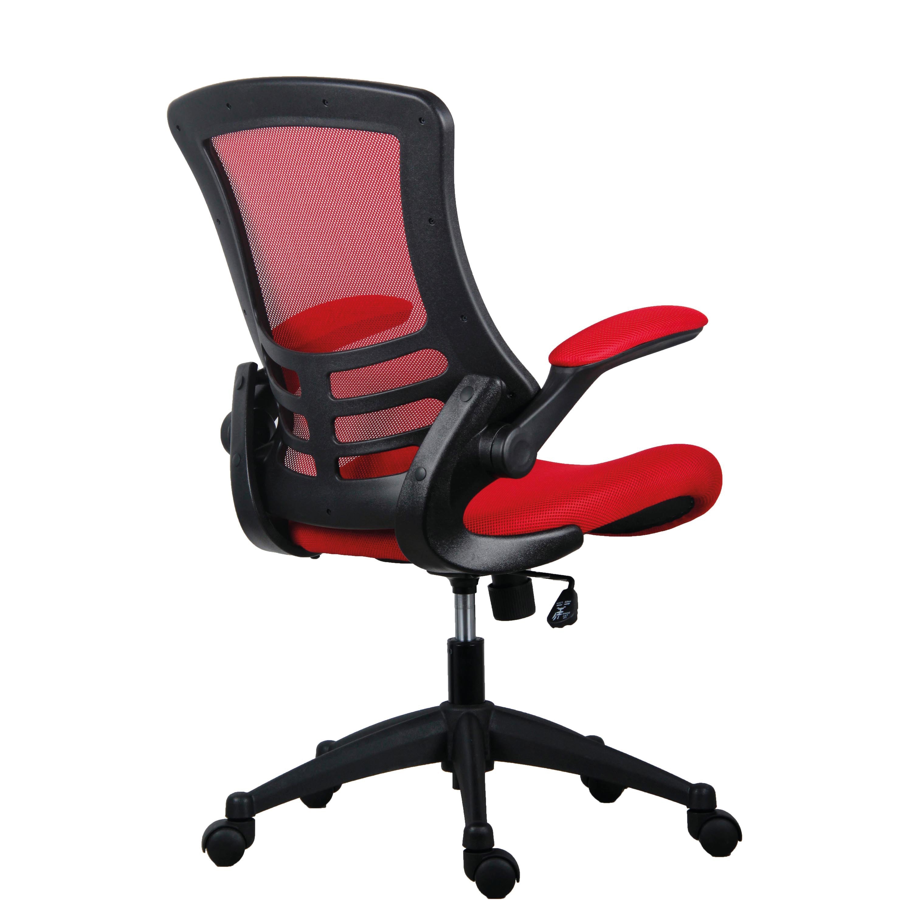 Jemini Jaya Mesh Back Chair With Folding Arms 680x670x1070mm Red Kf77788