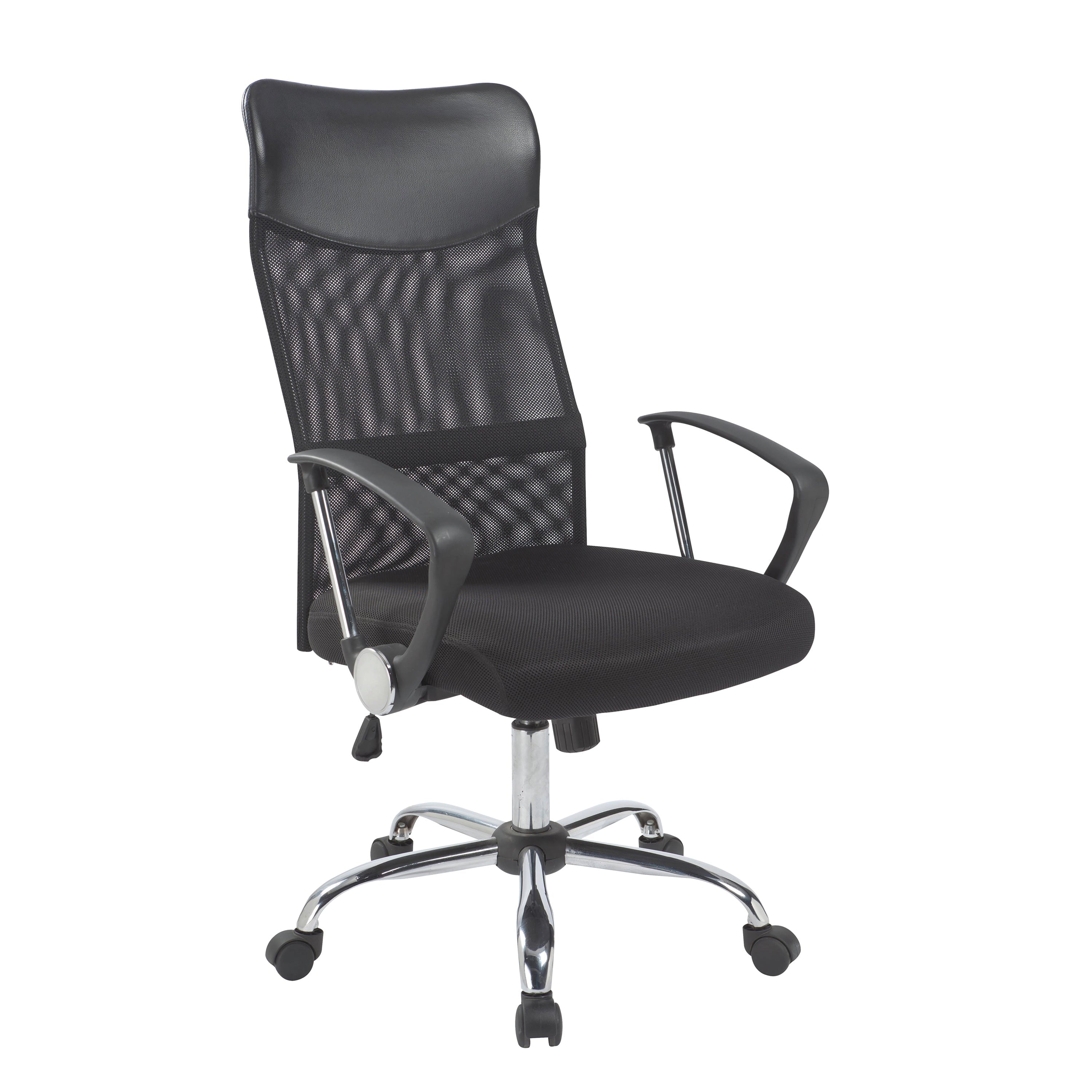 Jemini Carlos Mesh Back Chair With Arms 650x650x1090mm Black Kf77909