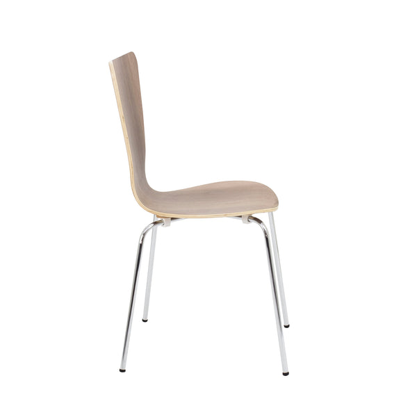 Jemini Picasso Wooden Chair Walnut/chrome Kf78110