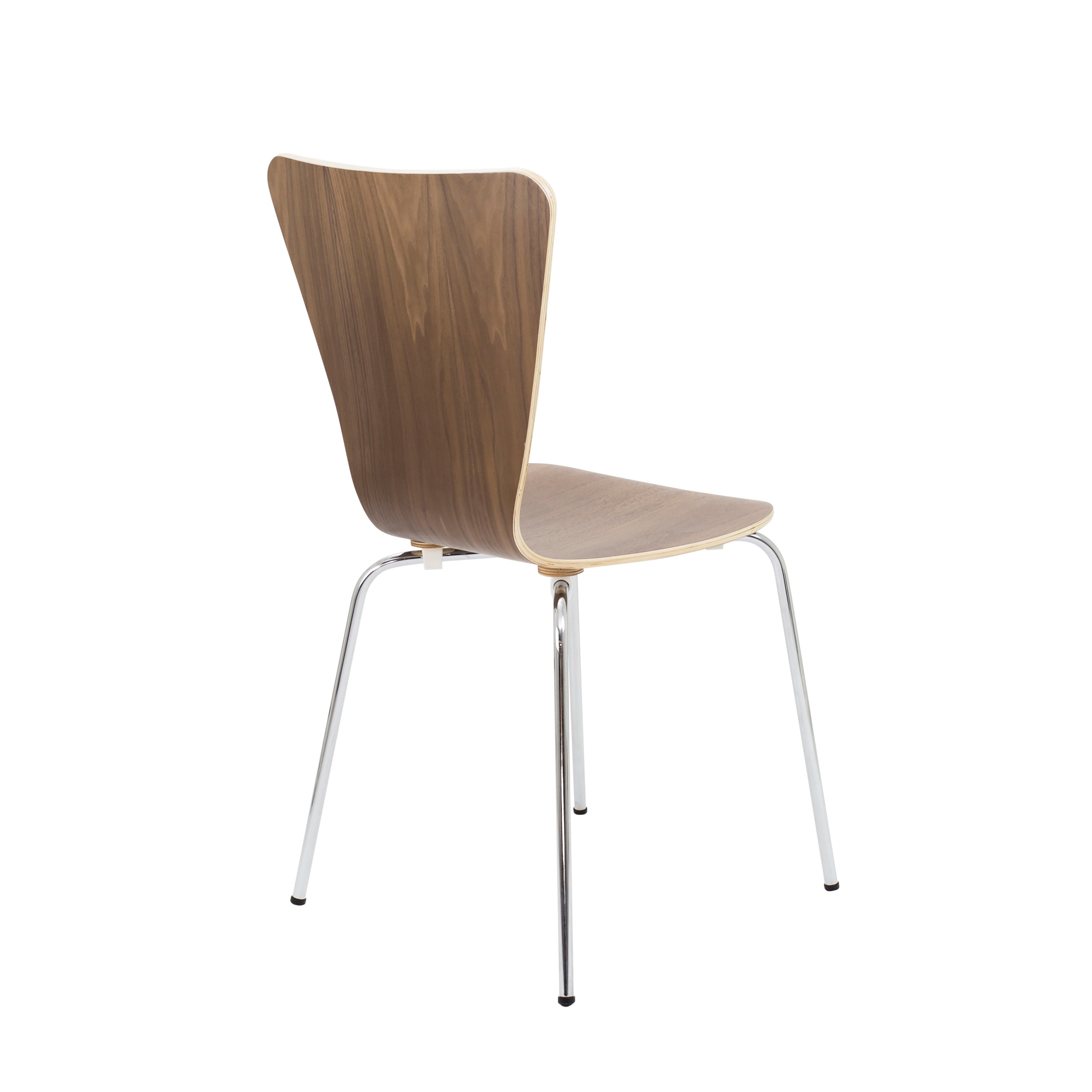 Jemini Picasso Wooden Chair Walnut/chrome Kf78110