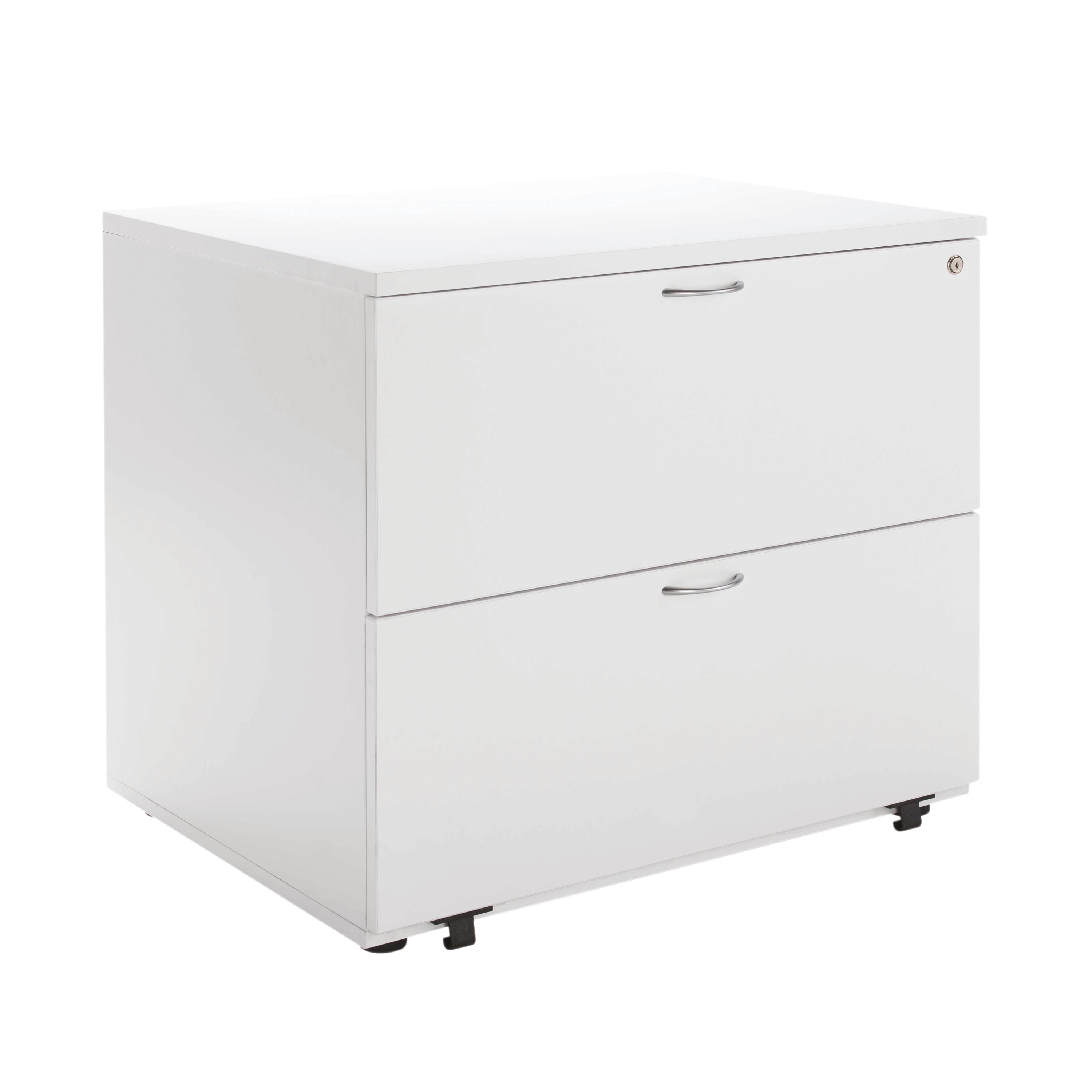 Jemini 2 Drawer Desk Side Filing Cabinet 850x630x770mm White Kf78665