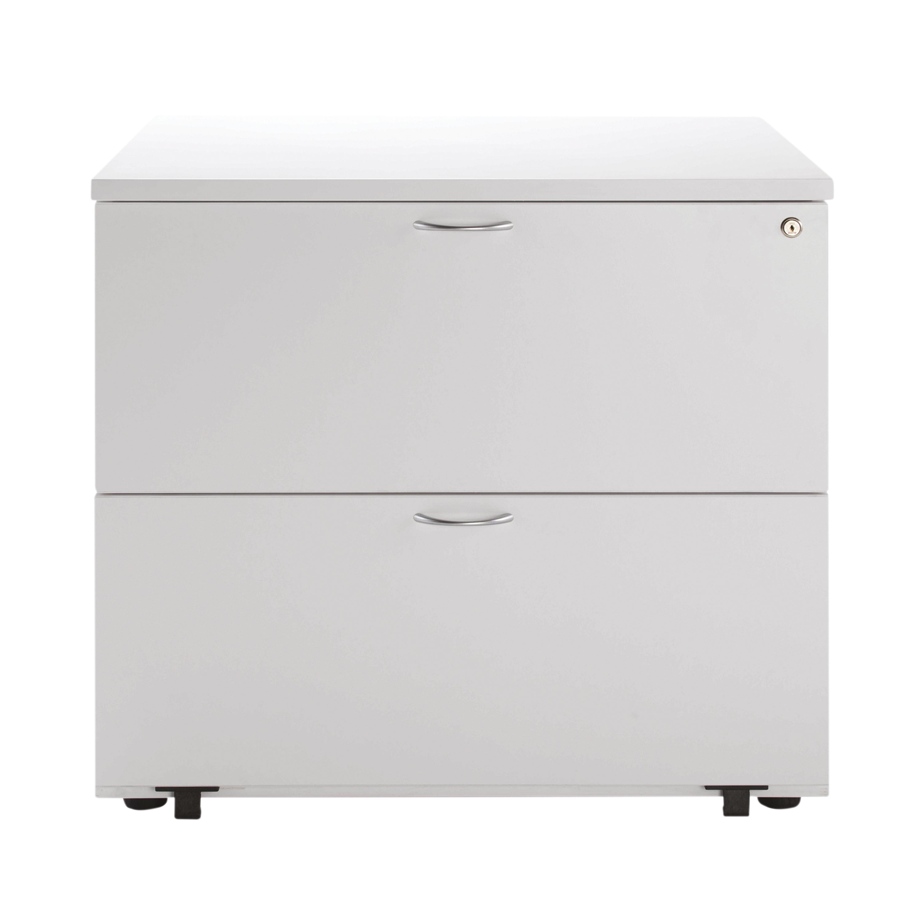 Jemini 2 Drawer Desk Side Filing Cabinet 850x630x770mm White Kf78665
