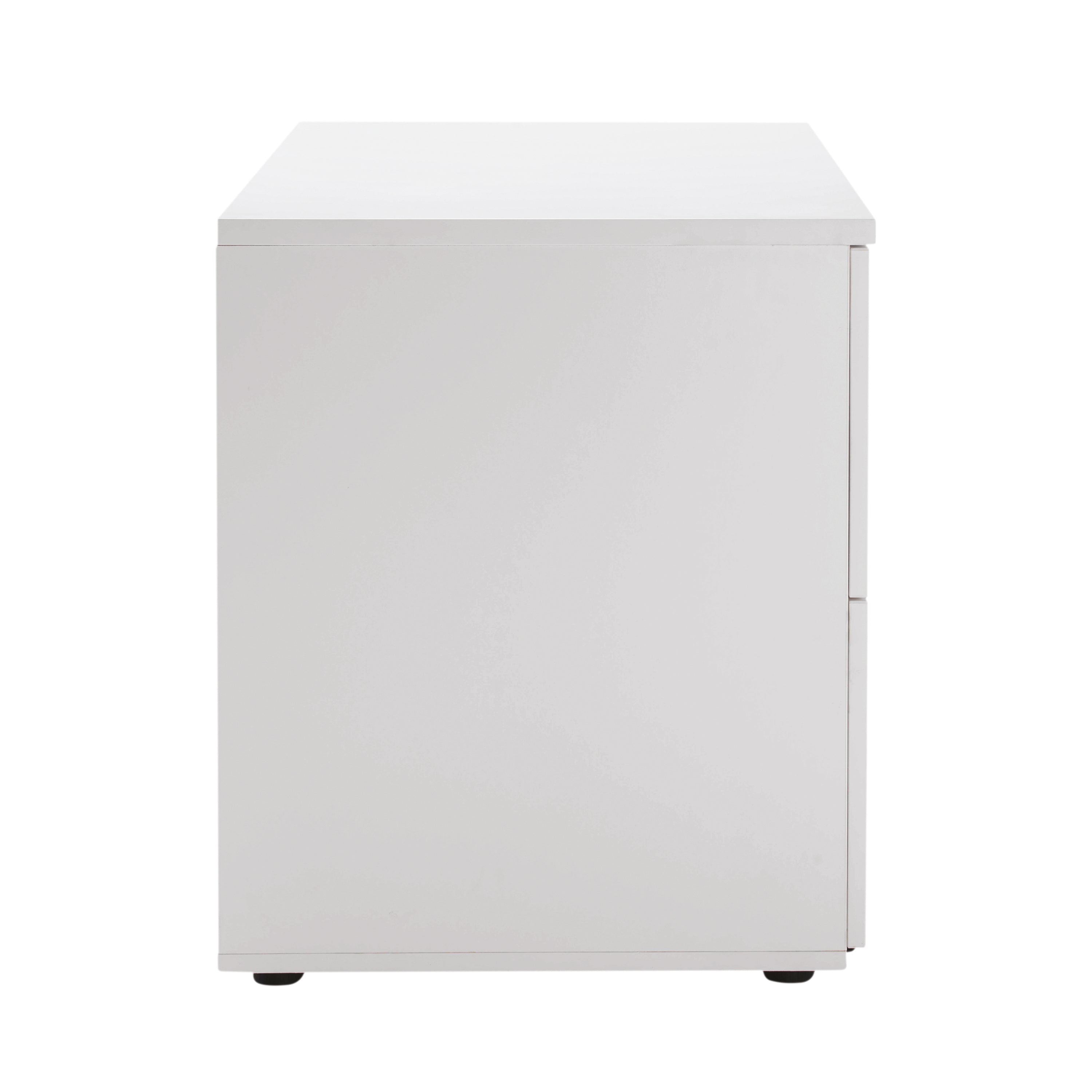 Jemini 2 Drawer Desk Side Filing Cabinet 850x630x770mm White Kf78665
