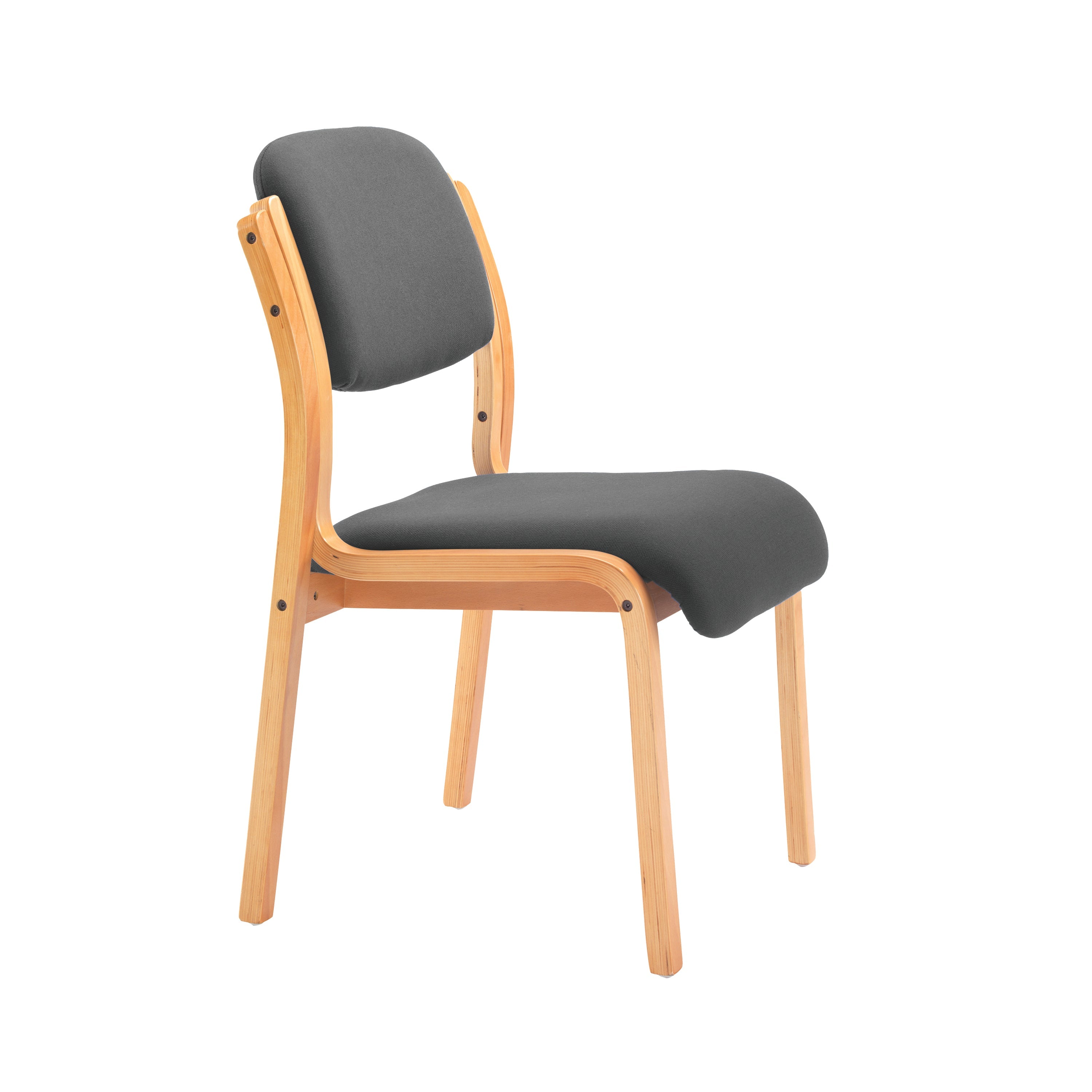 Jemini Wood Frame Side Chair 640x640x845mm Charcoal Kf78680