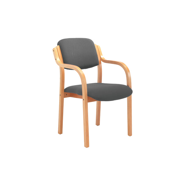 Jemini Wood Frame Arm Chair 700x700x850mm Charcoal Kf78681