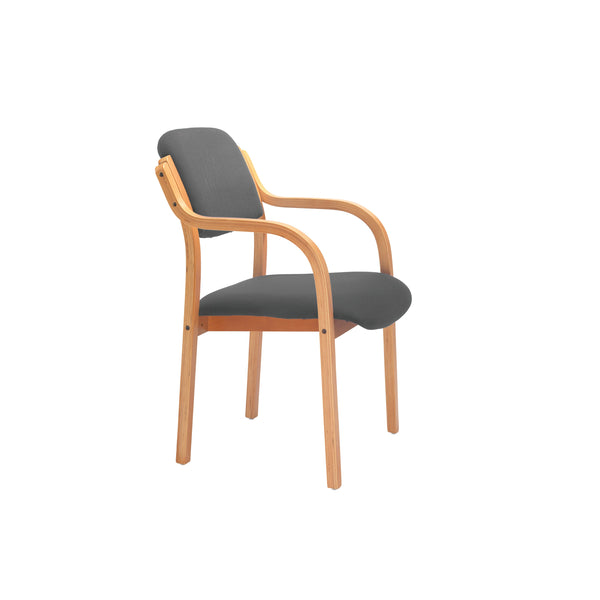 Jemini Wood Frame Arm Chair 700x700x850mm Charcoal Kf78681