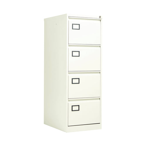 Jemini 4 Drawer Filing Cabinet Lockable 470x622x1321mm White Kf78708