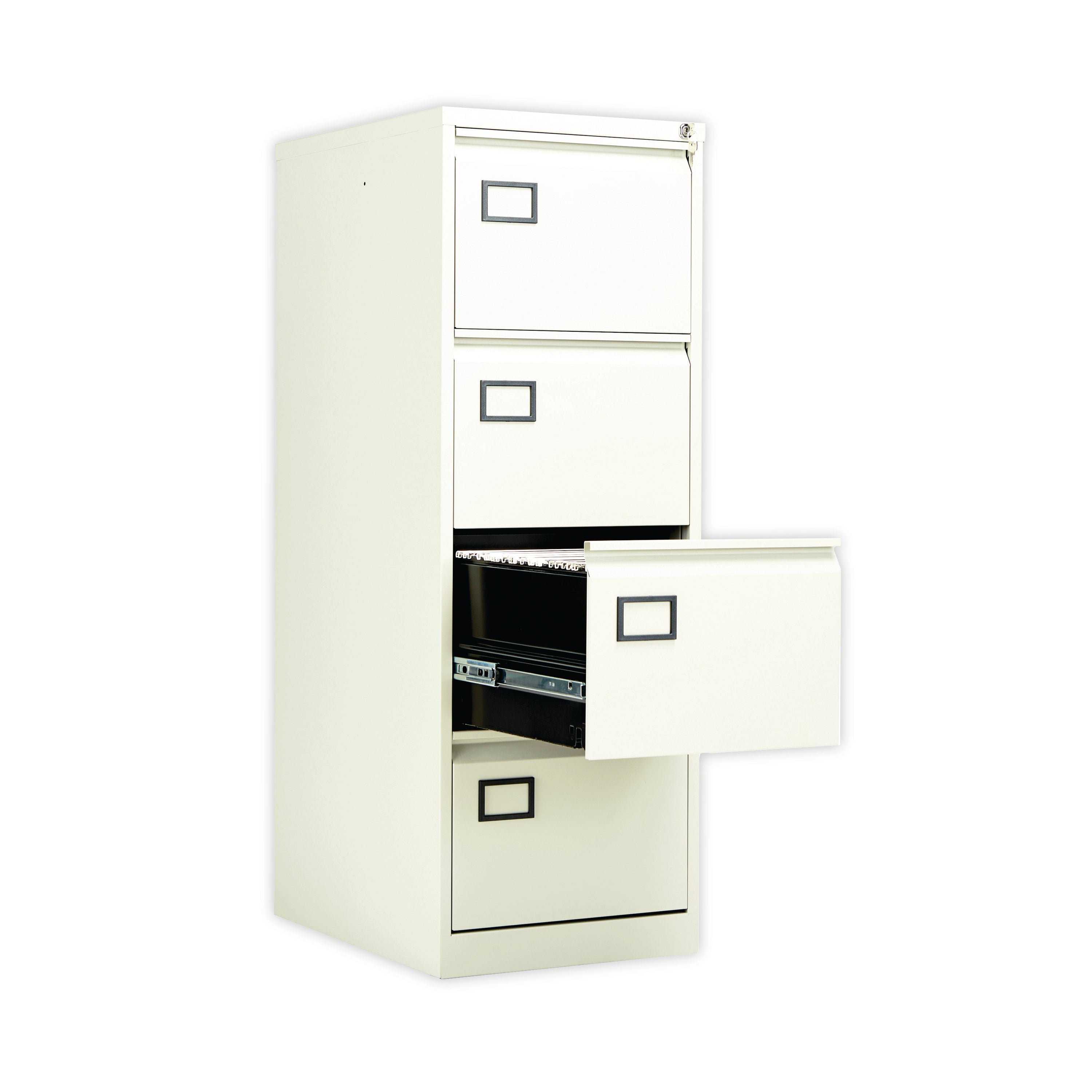 Jemini 4 Drawer Filing Cabinet Lockable 470x622x1321mm White Kf78708