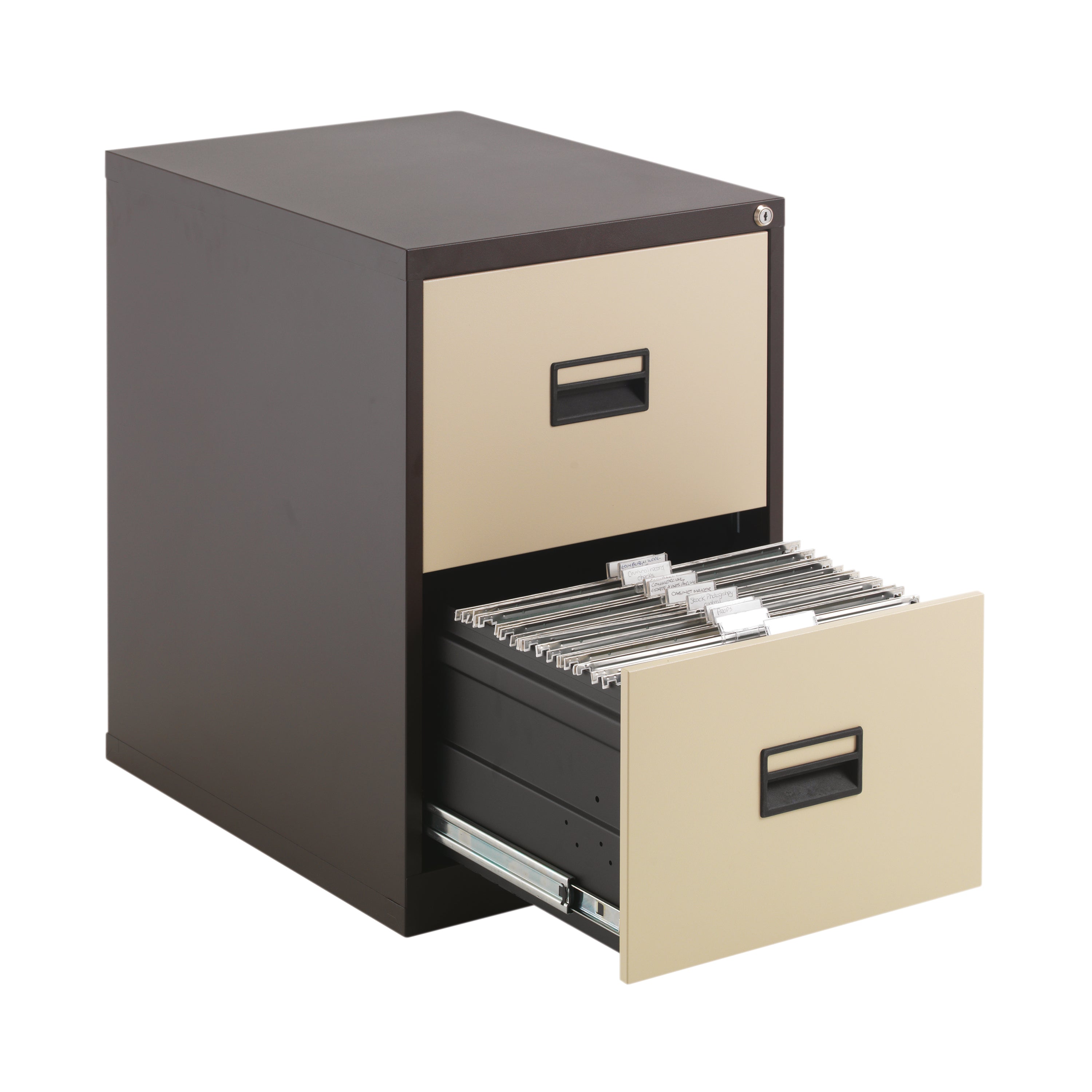 Talos 2 Drawer Filing Cabinet 465x620x700mm Coffee Cream KF78763